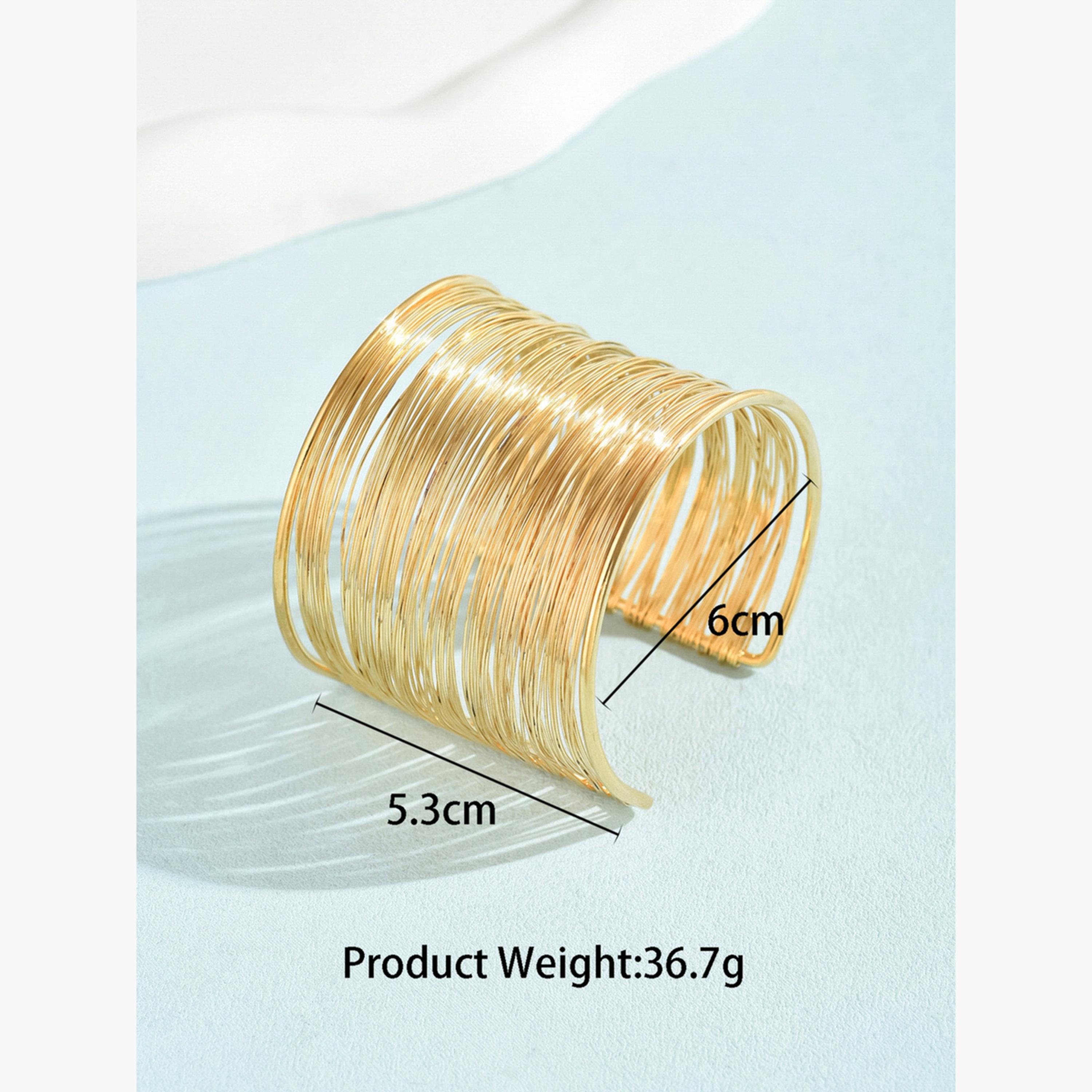 Take Two Gold Tone Wide Open Cuff Casual Bracelet-women-watchesandjewellery-jewellery-banglesandbracelets-image-5