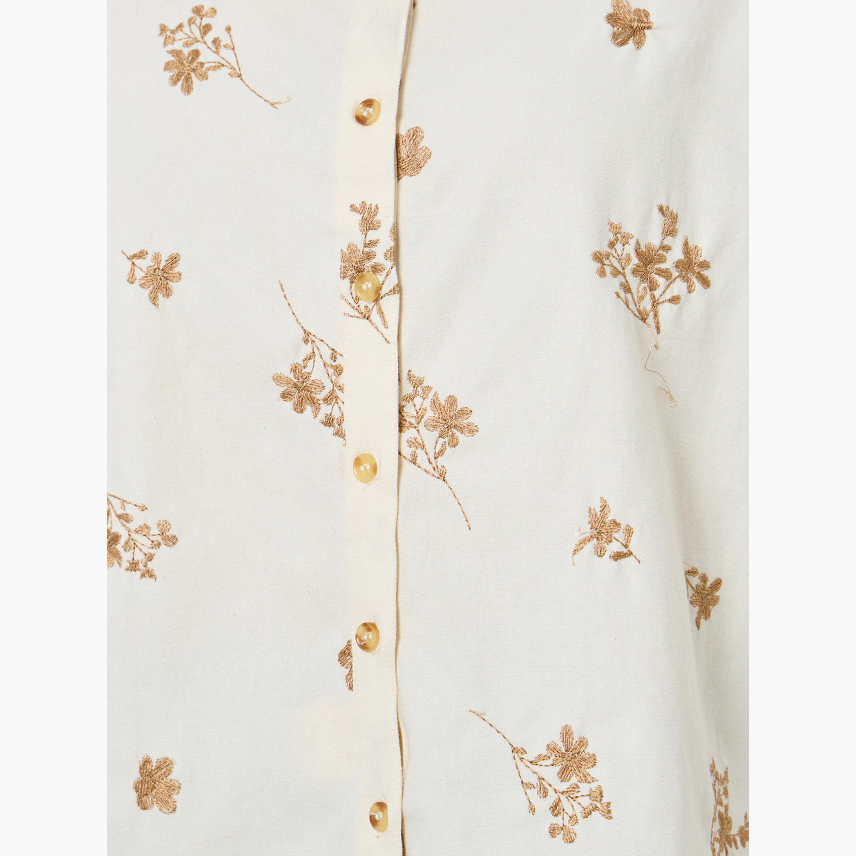 Styli Women Off White Floral Embroidered Shirt-women-clothing-shirtsandblouses-shirts-image-4