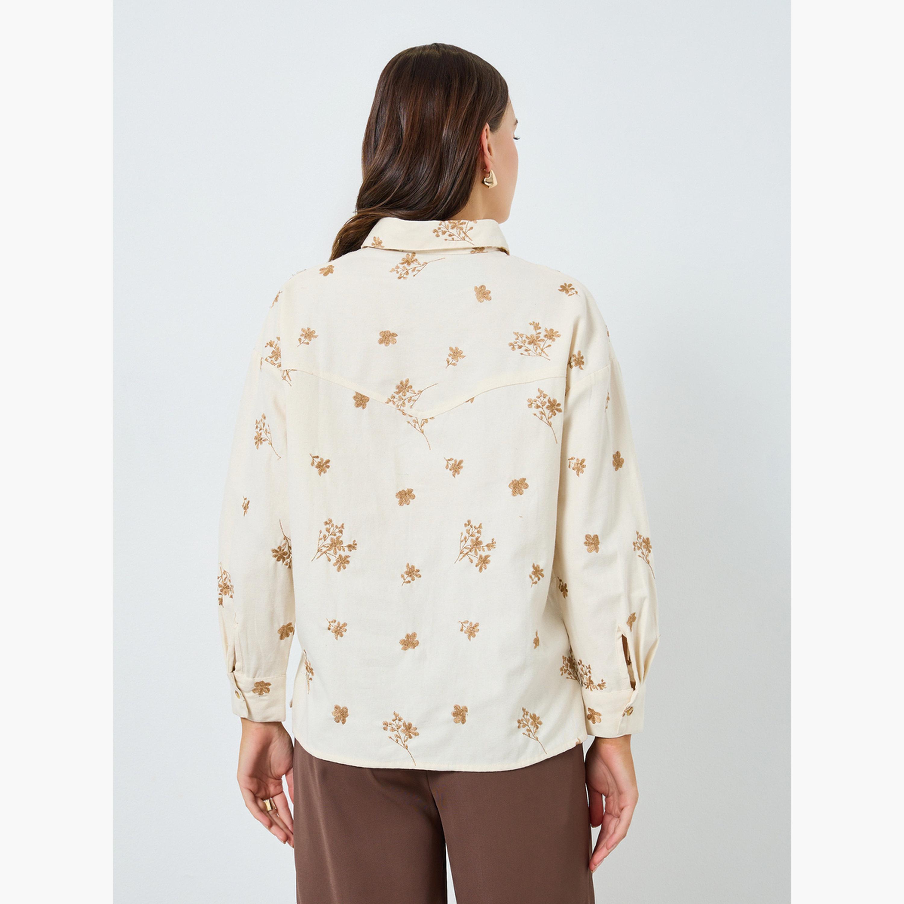 بلوزة كاجوال مُطرّزة بزهور-women-clothing-shirtsandblouses-shirts-image-5