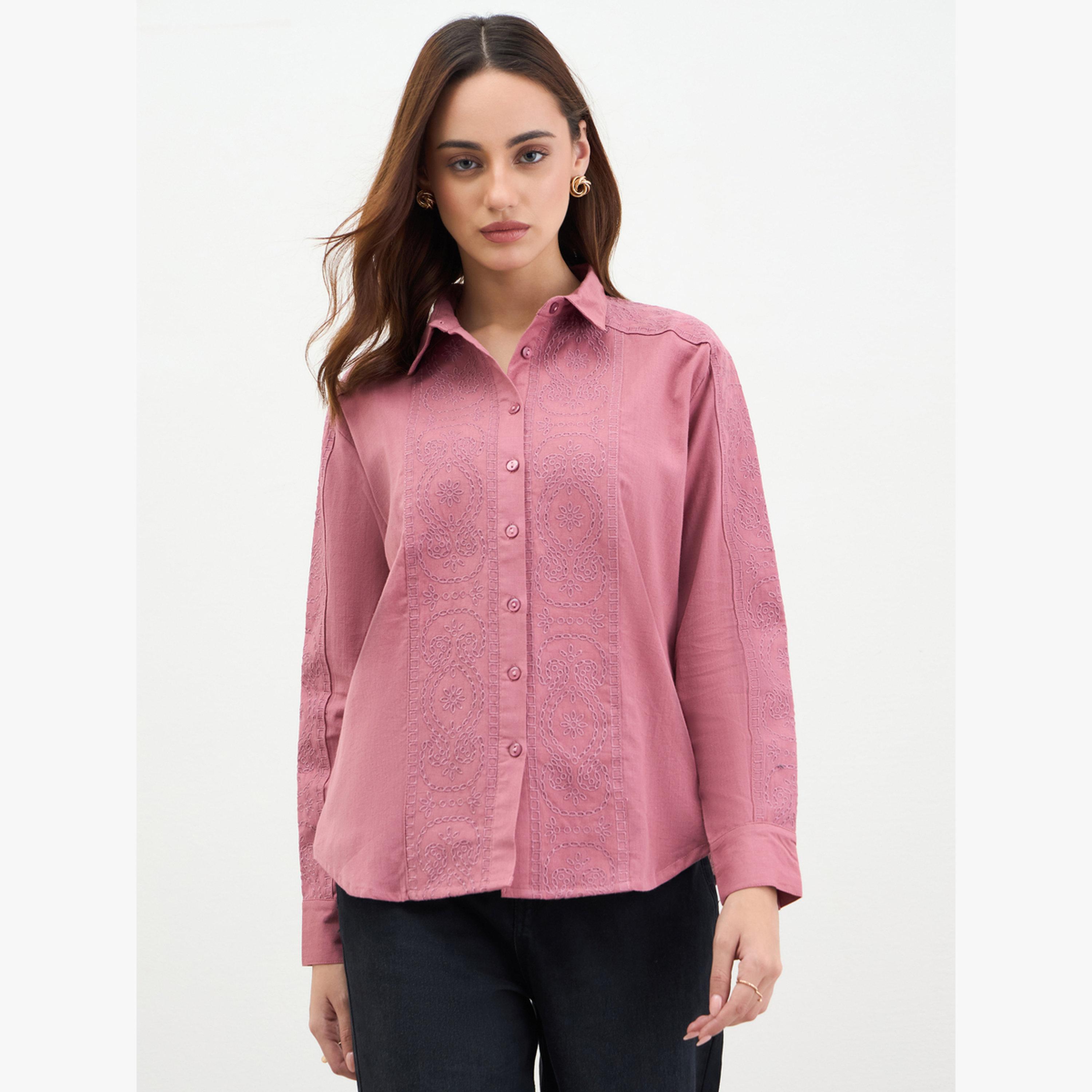 بلوزة بتفاصيل مُطرّزة وأكمام طويلة-women-clothing-shirtsandblouses-shirts-image-3