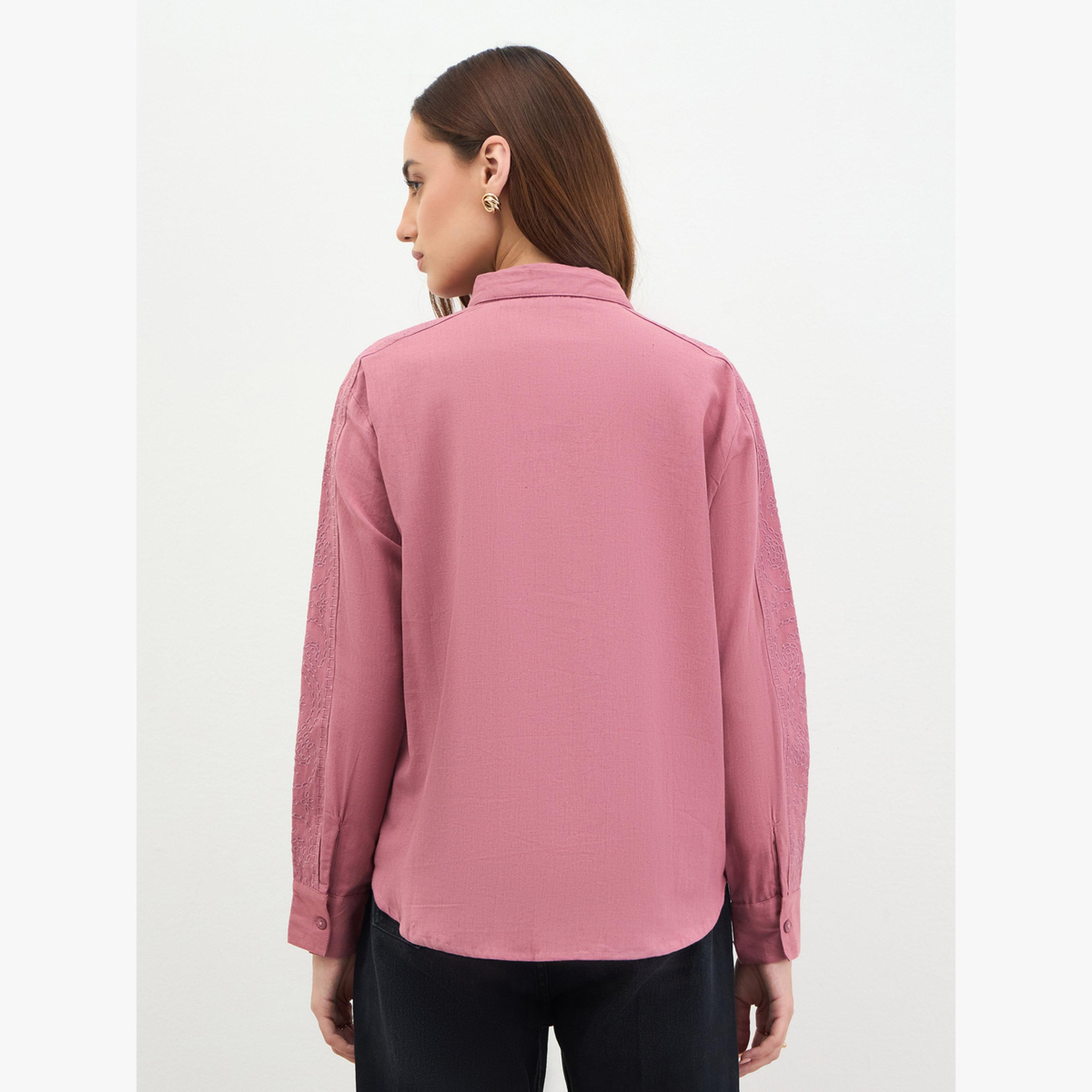 بلوزة بتفاصيل مُطرّزة وأكمام طويلة-women-clothing-shirtsandblouses-shirts-image-5