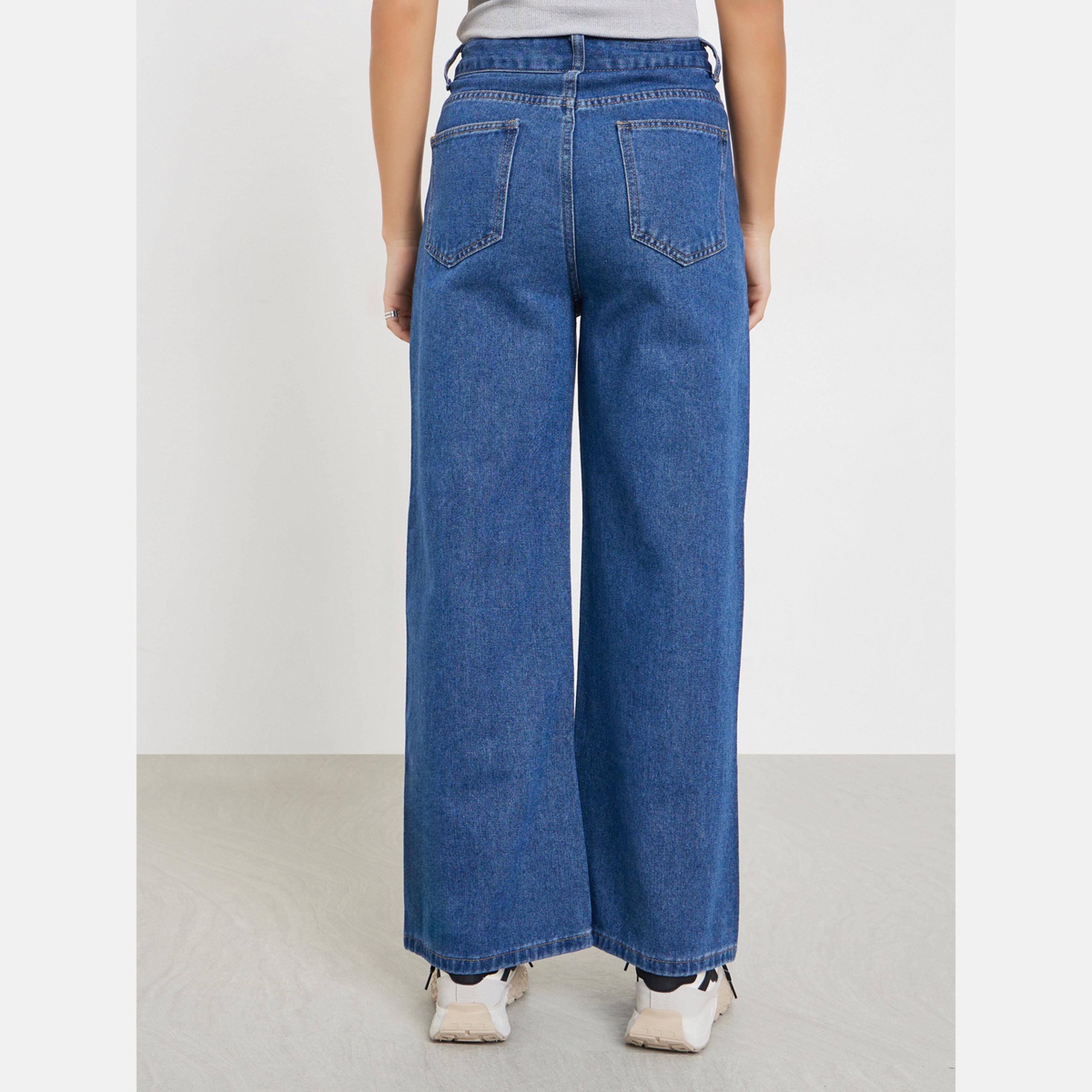ستايلي - بنطال جينز واسع الساق وخصر مرتفع-women-clothing-bottoms-jeans-image-4