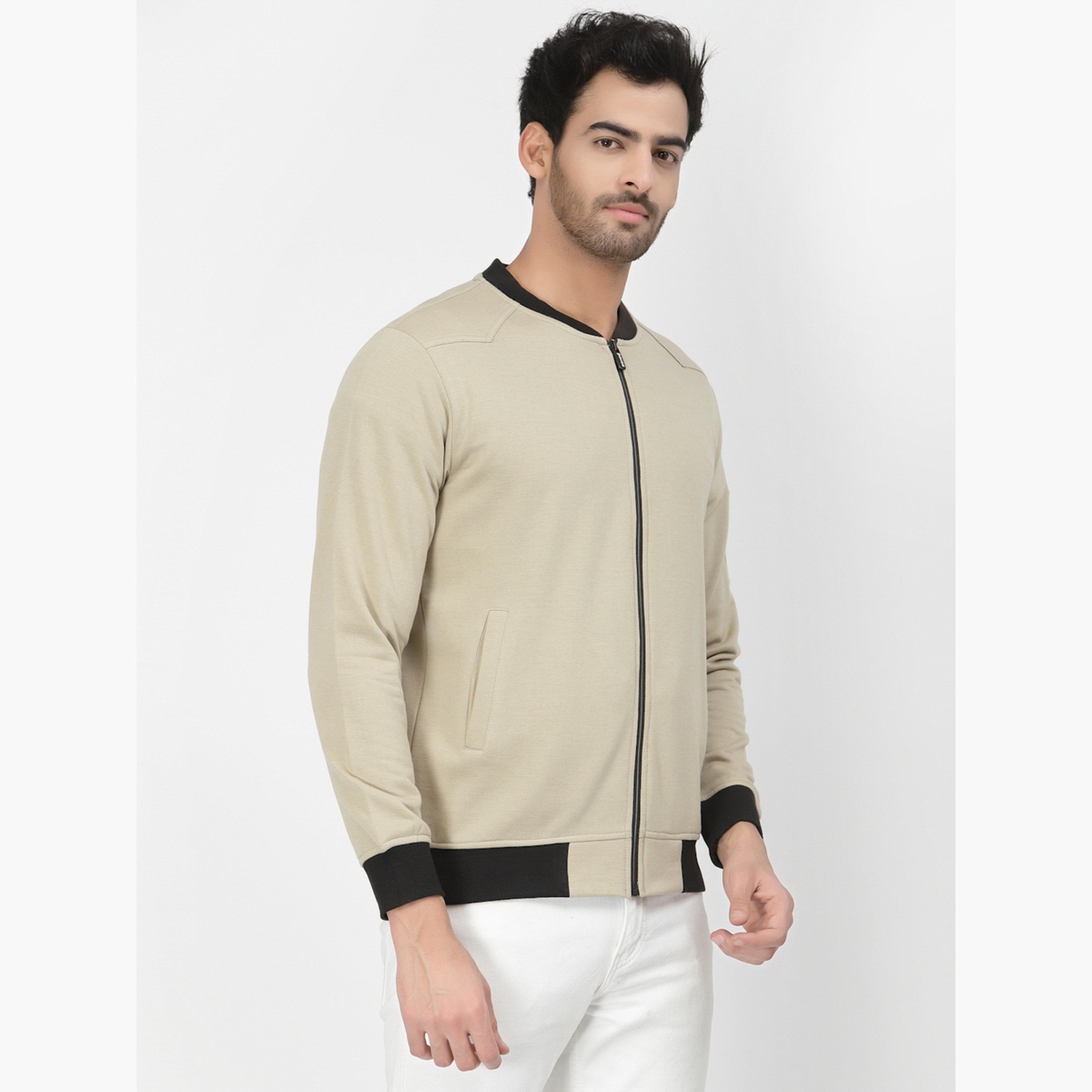 PAUSE Color Block Round Neck Long Sleeves Men's Zip Through Sweatshirt-men-clothing-jacketsandblazers-jackets-image-4