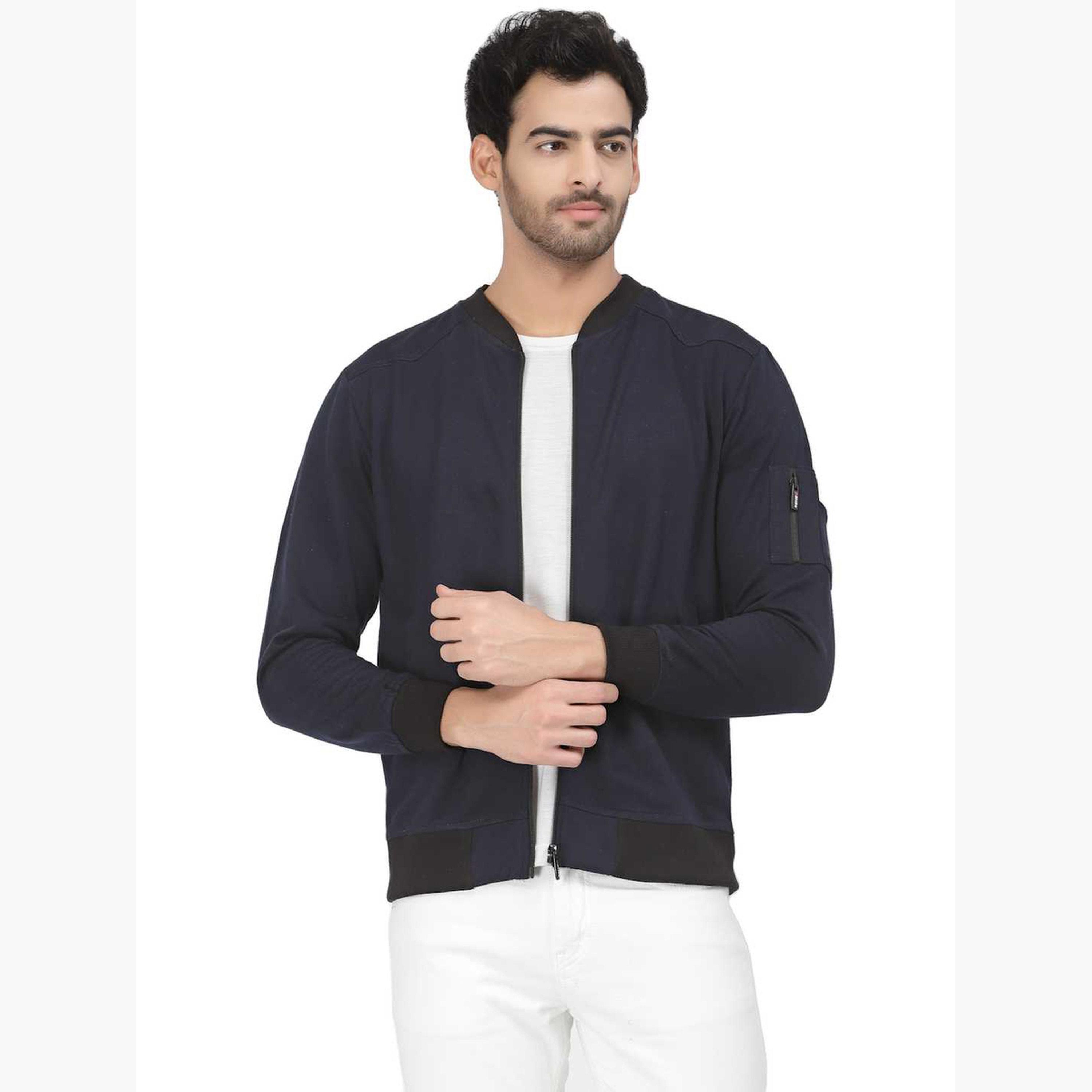 بوز - سويت شيرت رجالي سادة برقبة دائرية وأكمام طويلة وسحاب-men-clothing-jacketsandblazers-jackets-image-1