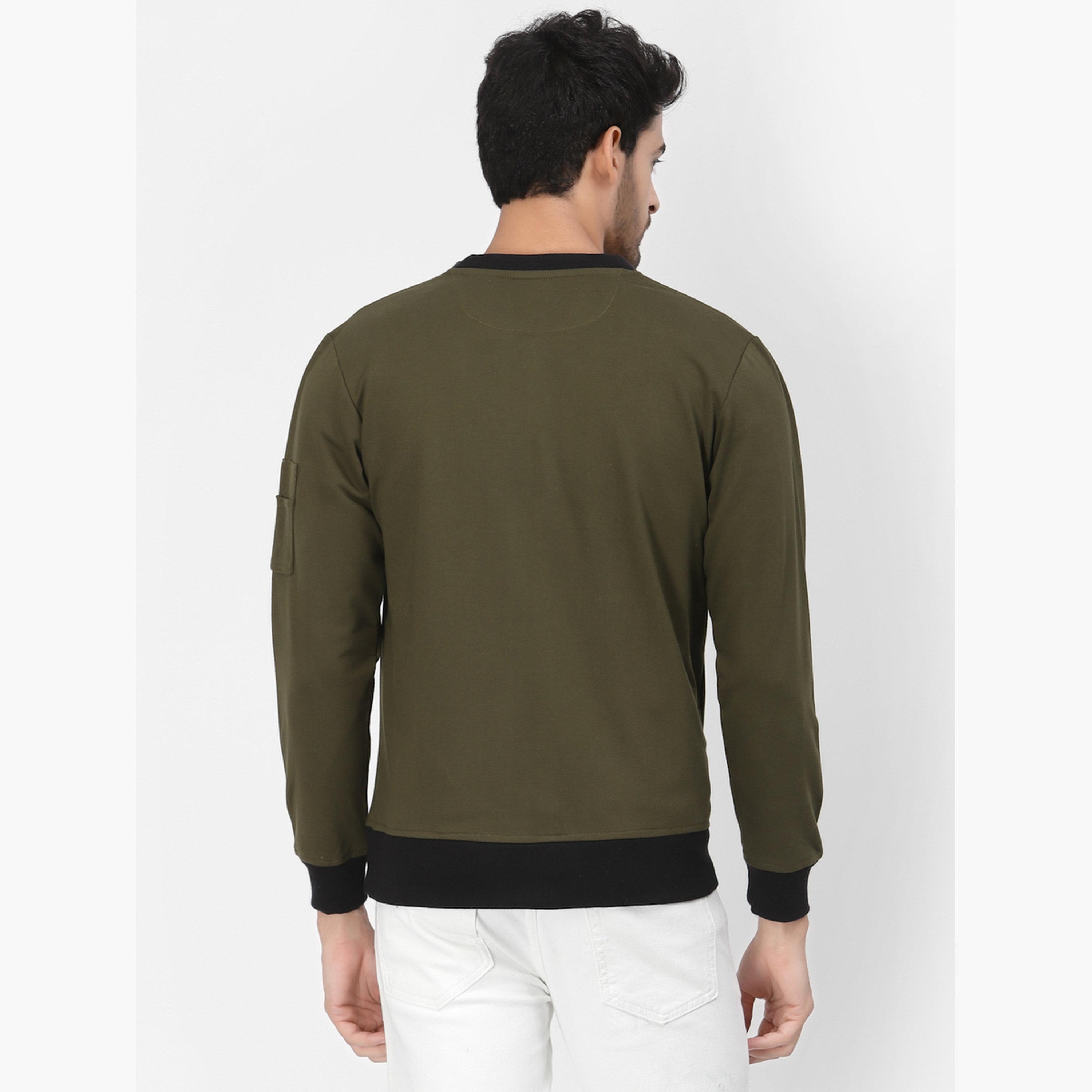PAUSE Color Block Round Neck Long Sleeves Men's Zip Through Sweatshirt-men-clothing-jacketsandblazers-jackets-image-5
