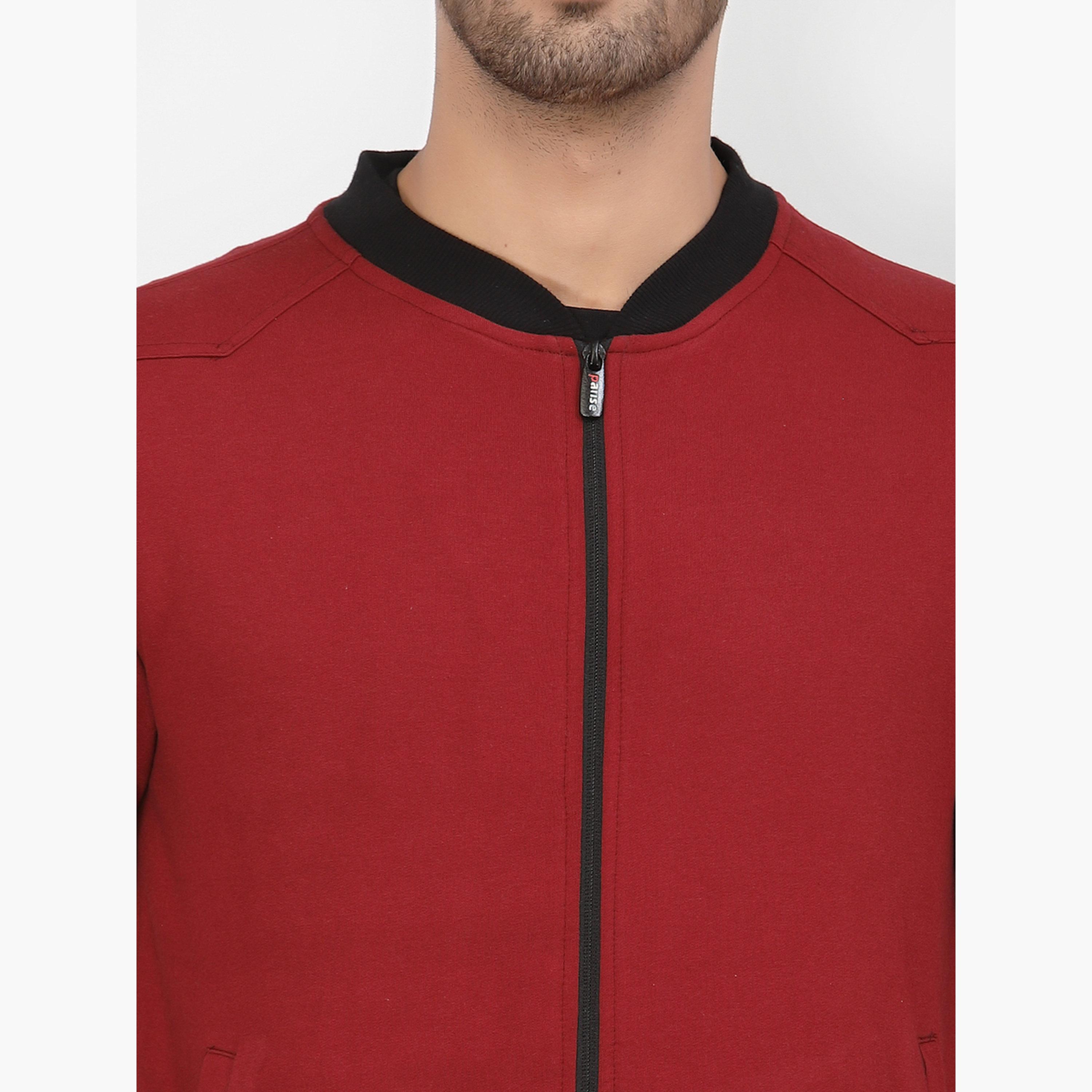 PAUSE Color Block Round Neck Long Sleeves Men's Zip Through Sweatshirt-men-clothing-jacketsandblazers-jackets-image-6