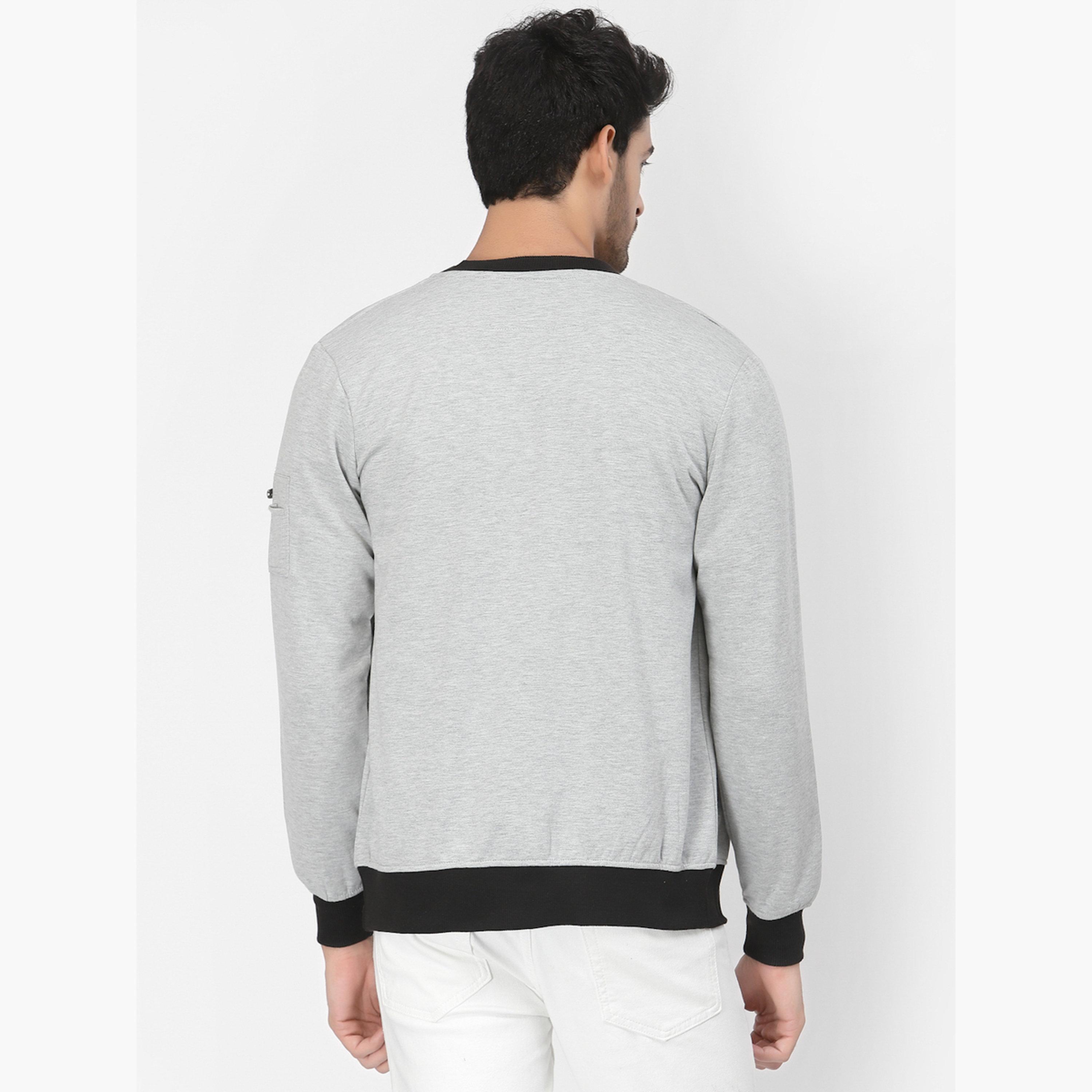 PAUSE Color Block Round Neck Long Sleeves Men's Zip Through Sweatshirt-men-clothing-jacketsandblazers-jackets-image-5