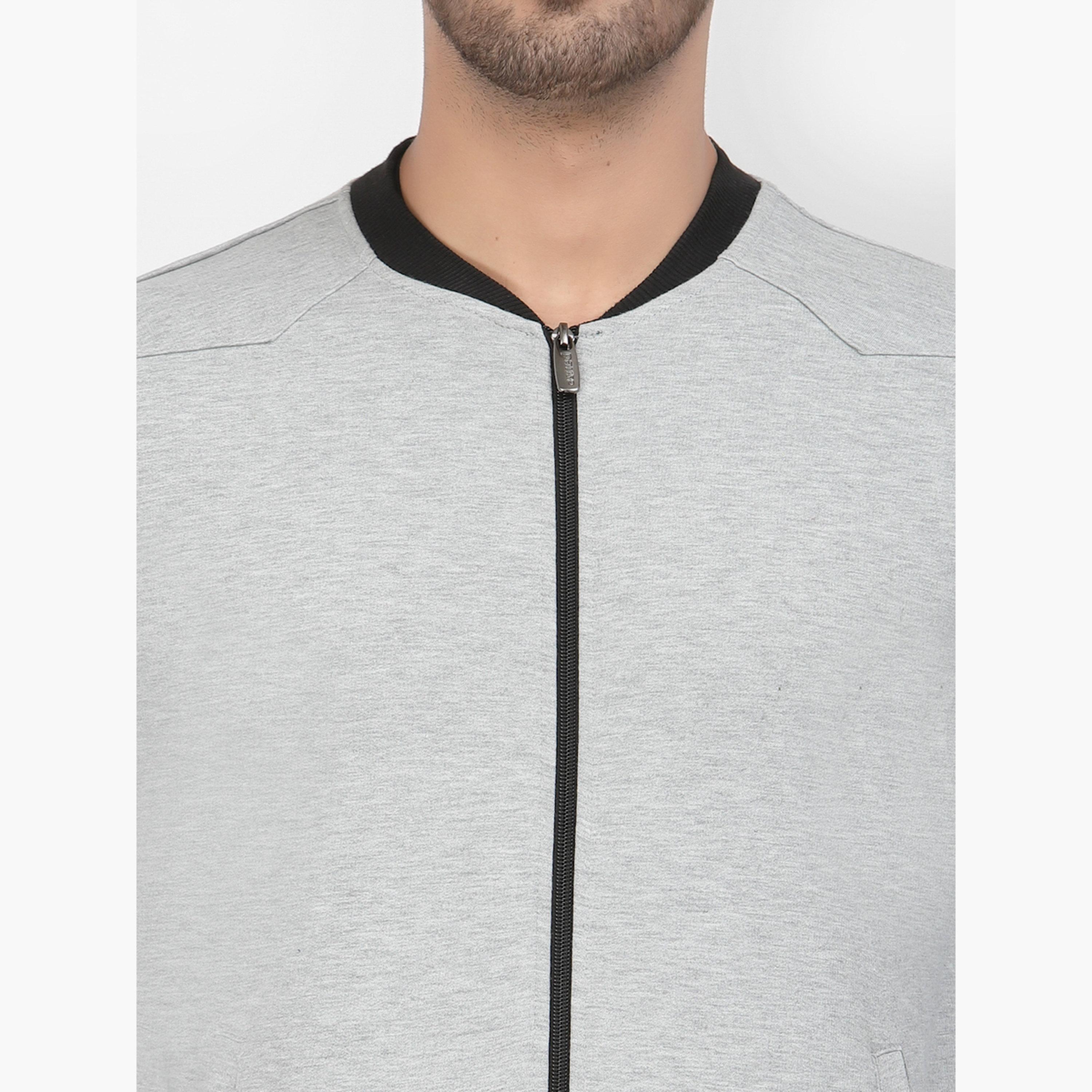 PAUSE Color Block Round Neck Long Sleeves Men's Zip Through Sweatshirt-men-clothing-jacketsandblazers-jackets-image-6