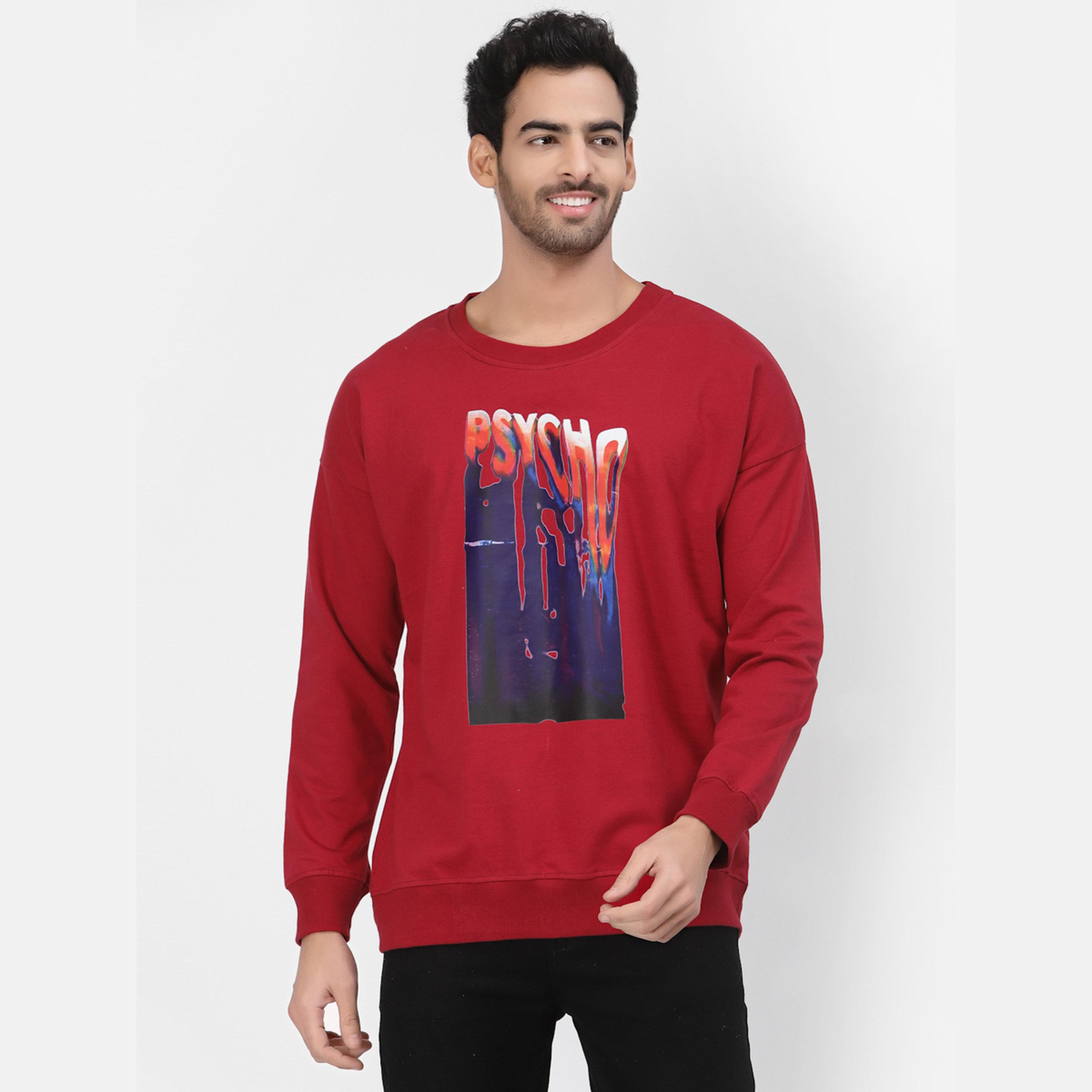 PAUSE Graphic Print Round Neck Long Sleeves Men's Sweatshirt-men-winterwear-hoodiesandsweatshirts-image-1