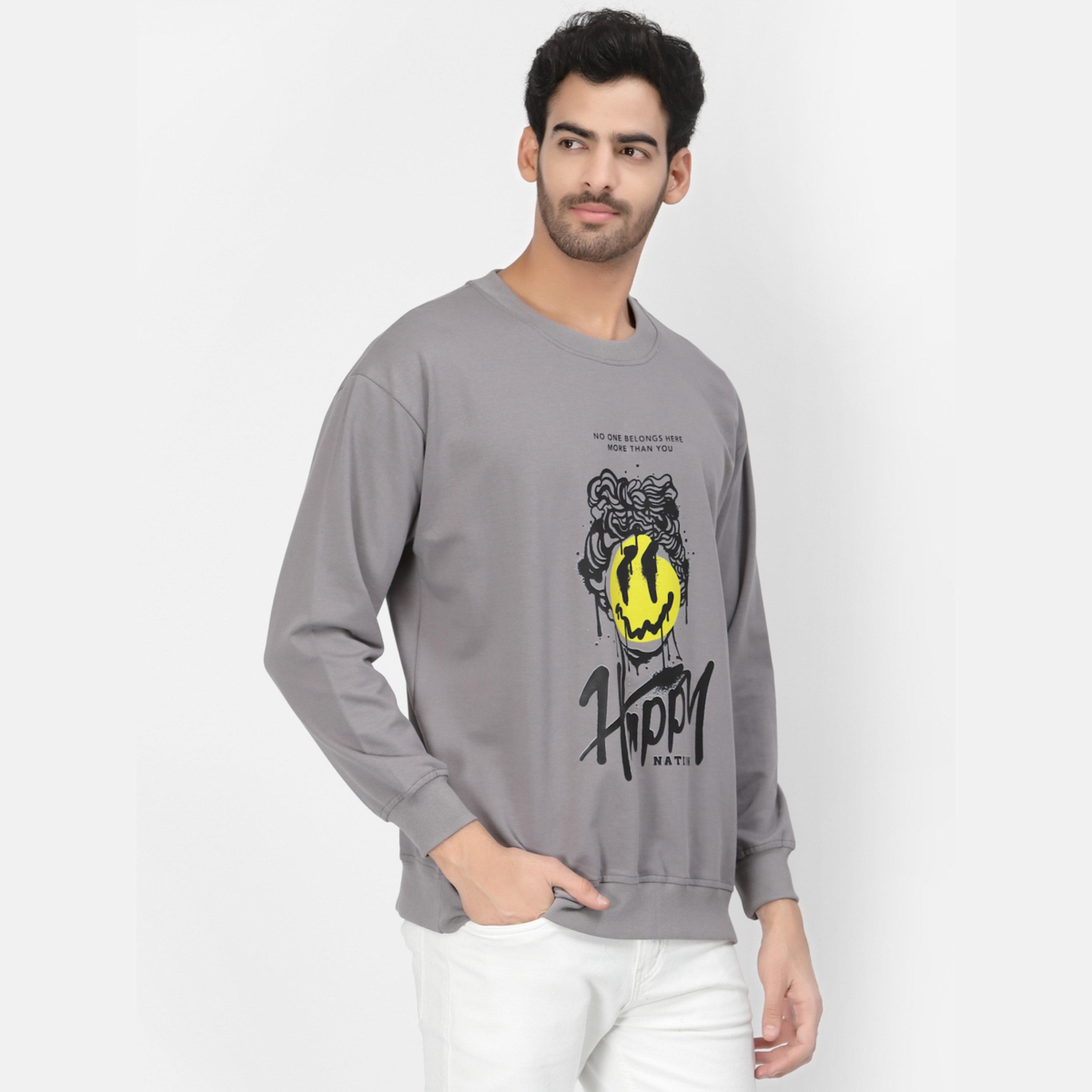 PAUSE Graphic Print Round Neck Long Sleeves Men's Sweatshirt-men-winterwear-hoodiesandsweatshirts-image-4