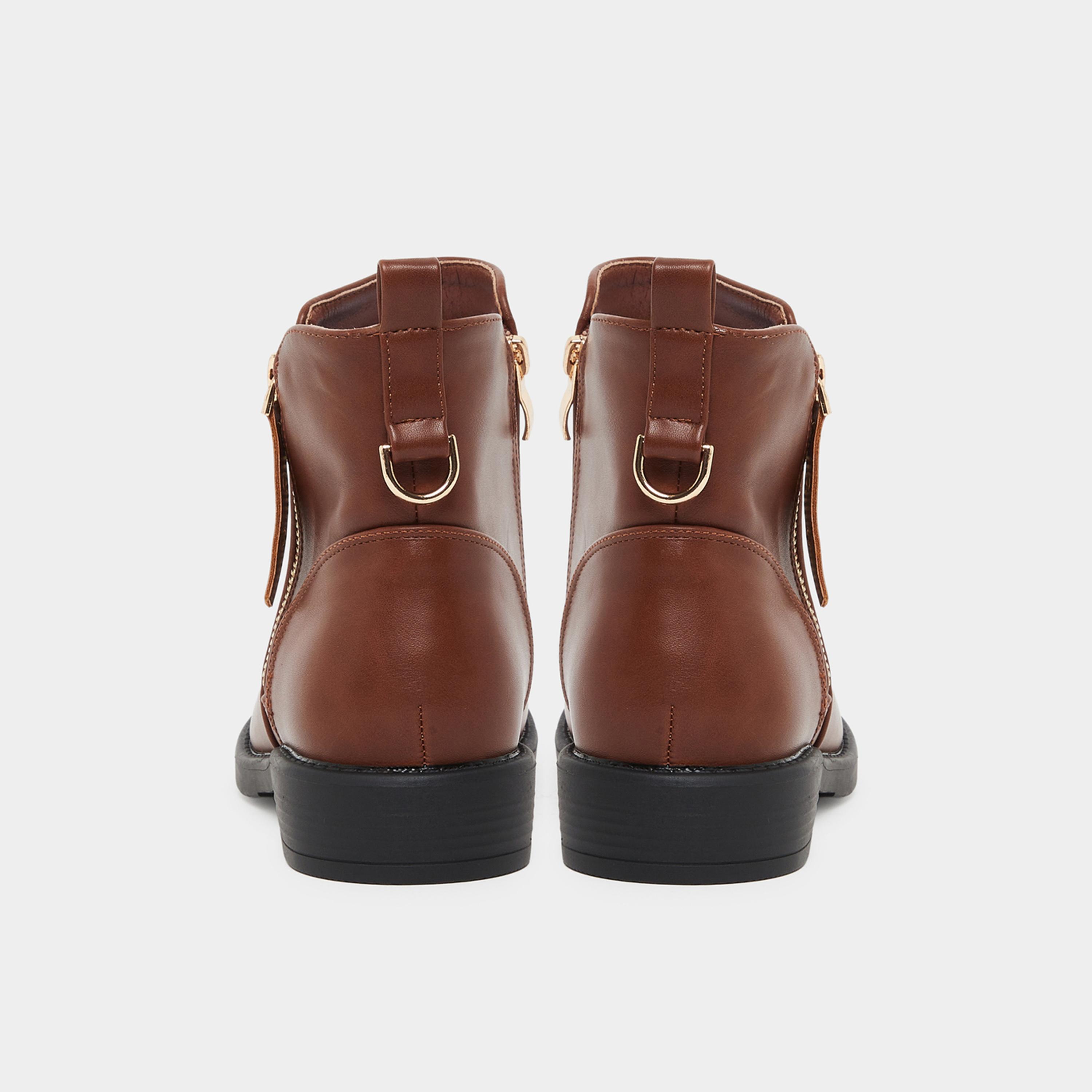 ستايلي - حذاء نسائي لون بني بسحاب حتى الكاحل-women-shoes-boots-image-5
