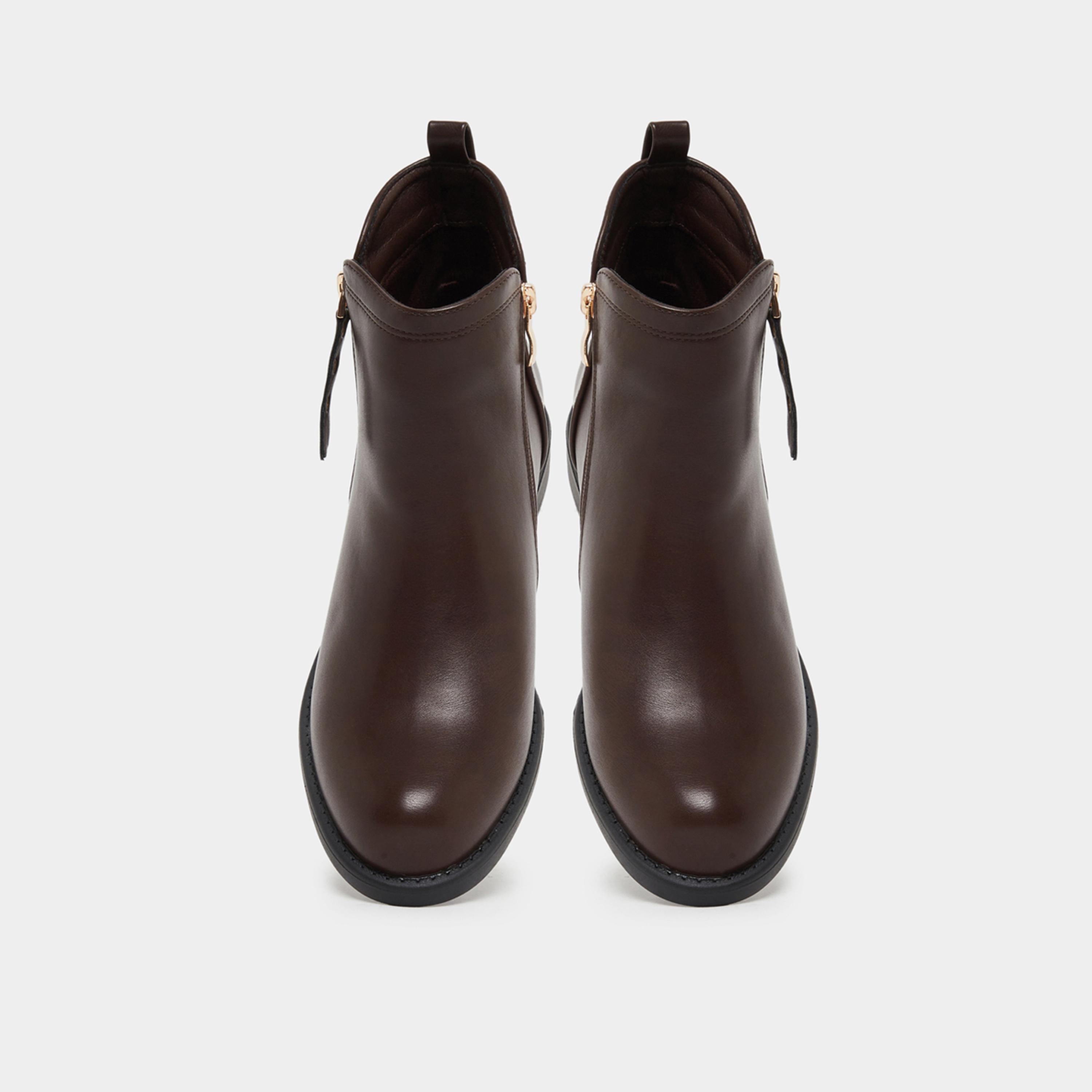 Styli Coffee Brown Ankle Boots-women-shoes-boots-image-3