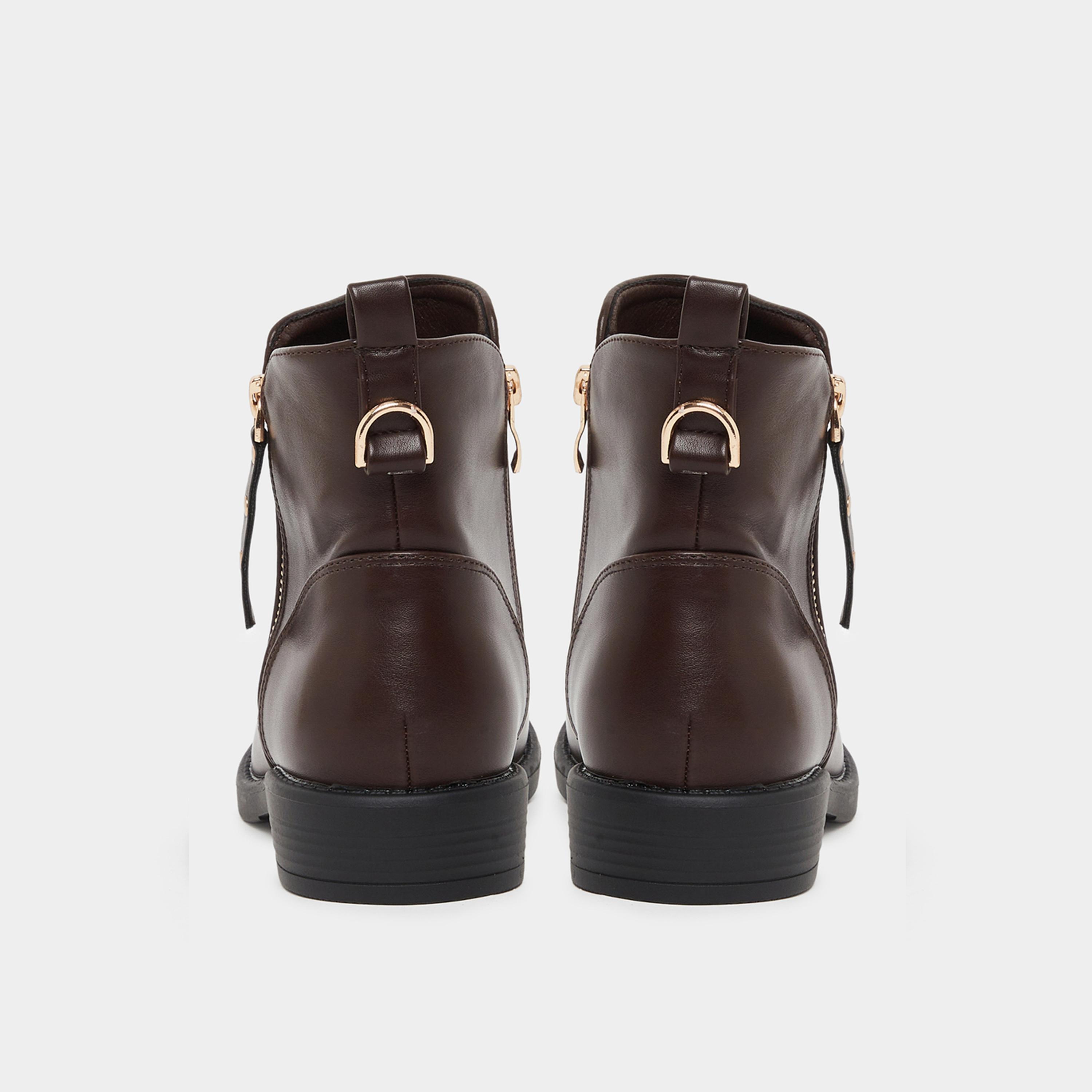 ستايلي - حذاء بطول الكاحل لون بني القهوة-women-shoes-boots-image-5
