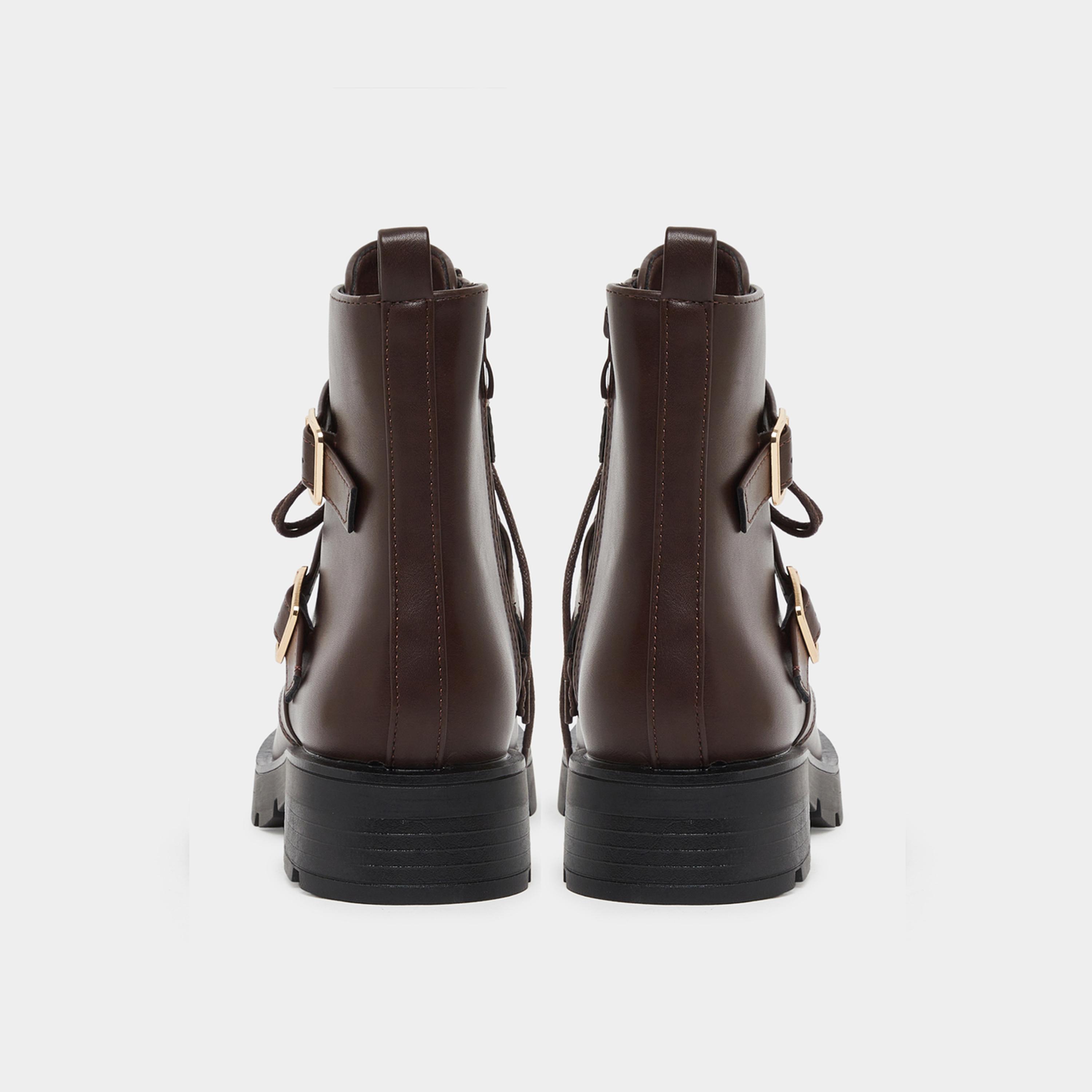 ستايلي - حذاء بني بإبزيم عند الكاحل-women-shoes-boots-image-5