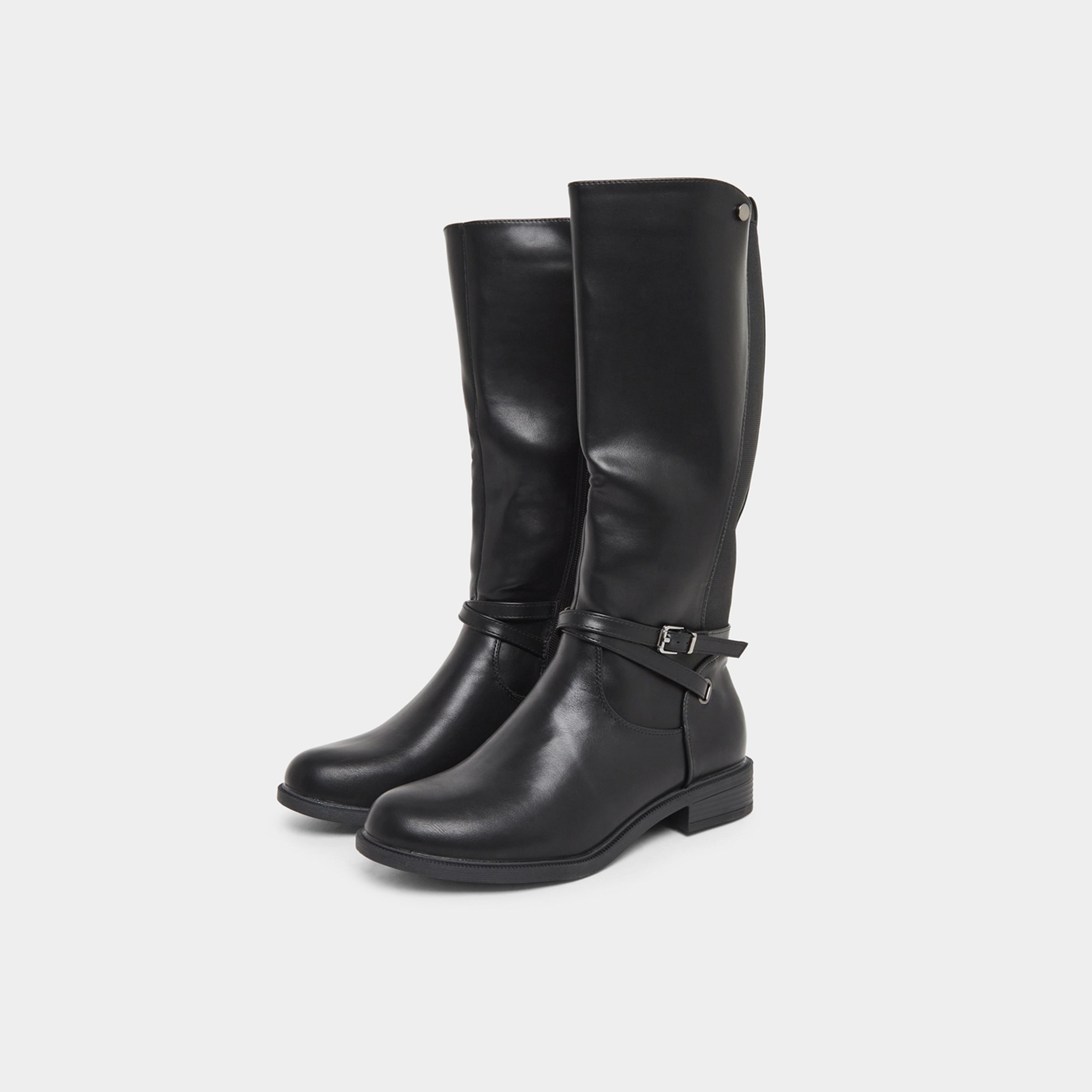 Styli Womens Black Knee-High Boots-women-shoes-boots-image-1