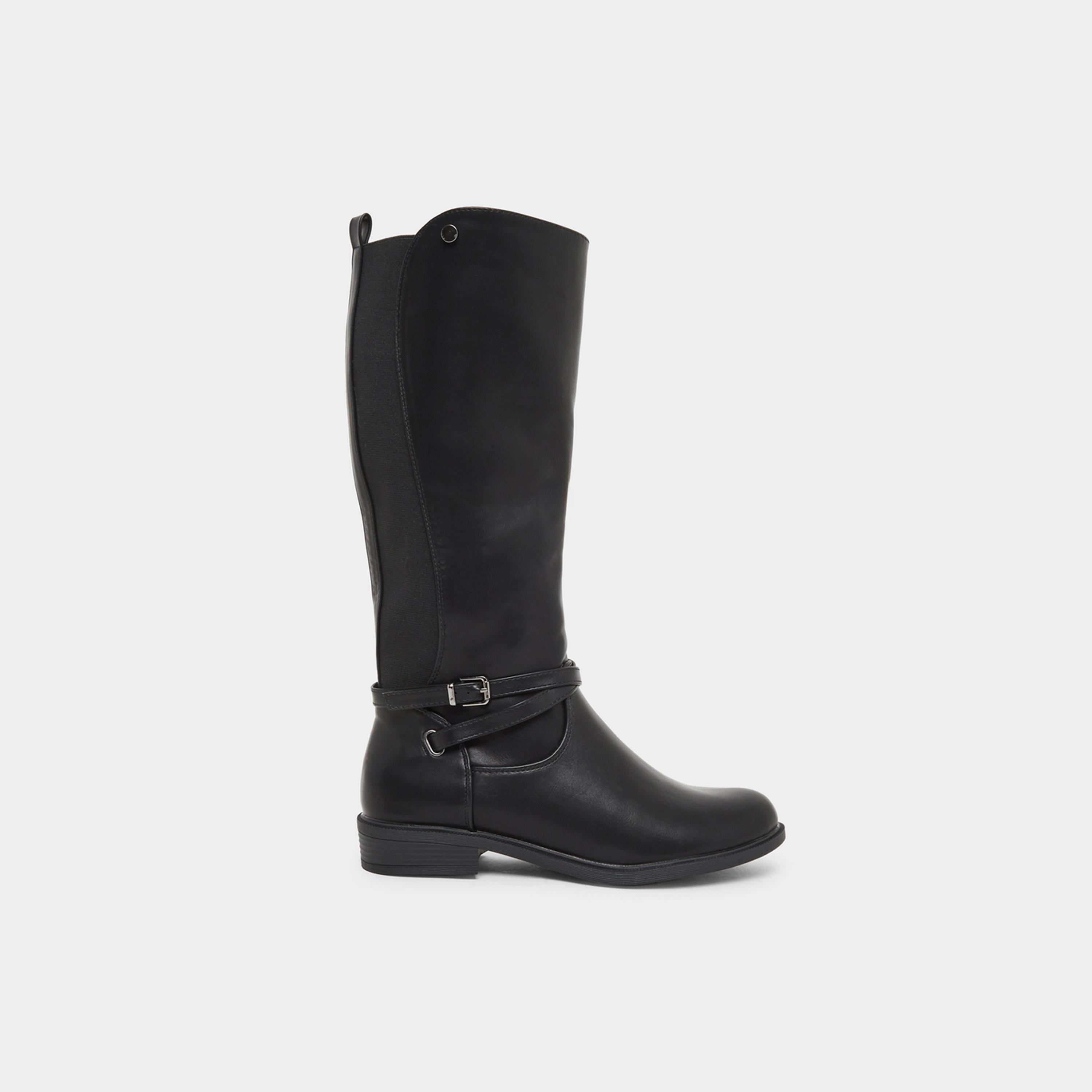 Styli Womens Black Knee-High Boots-women-shoes-boots-image-2