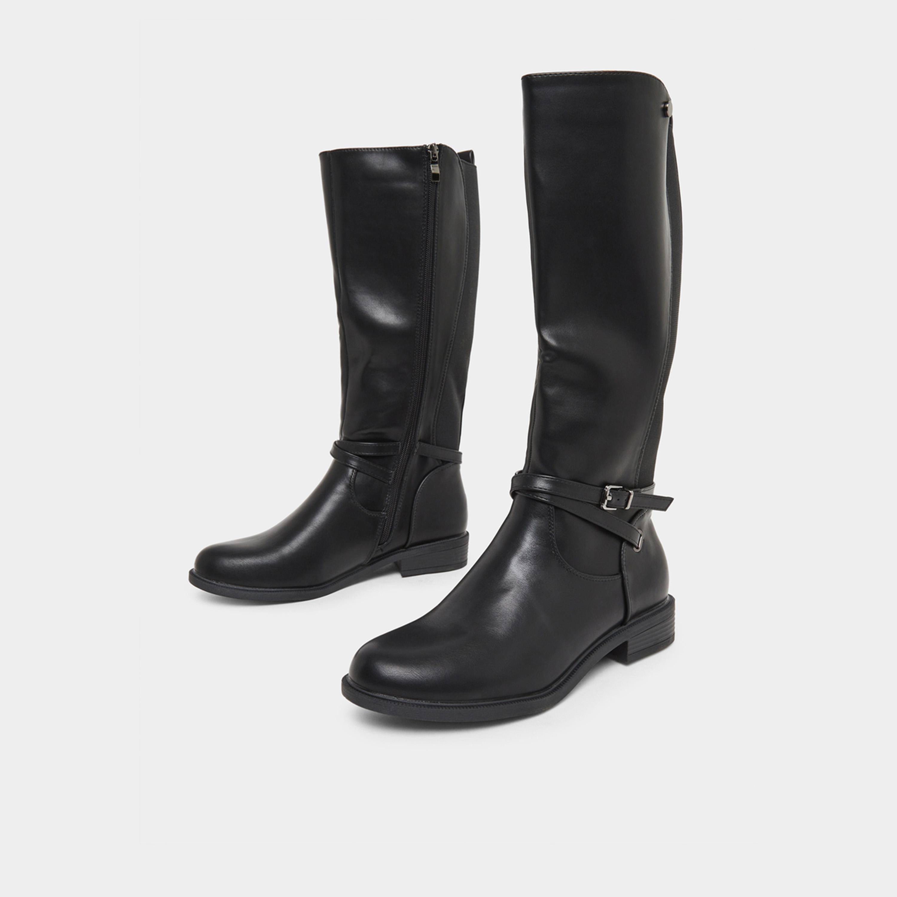 ستايلي - حذاء أسود طويل حتى الركبة للنساء-women-shoes-boots-image-4