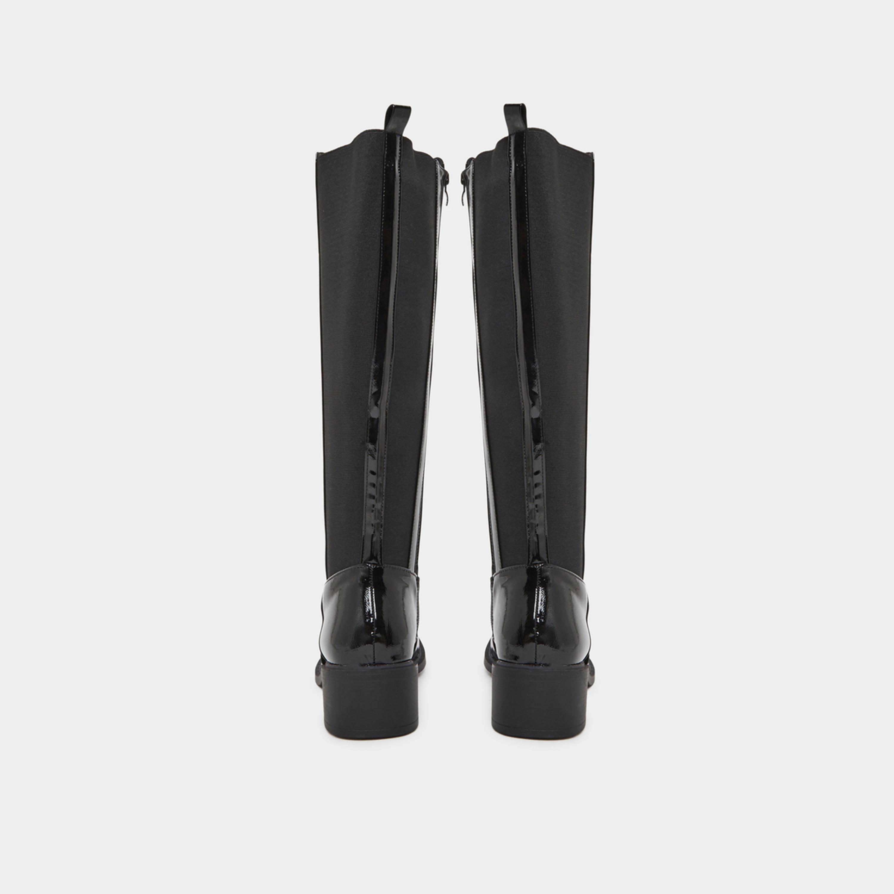 Styli Black Patent Knee-High Boots with Gusset-women-shoes-boots-image-6