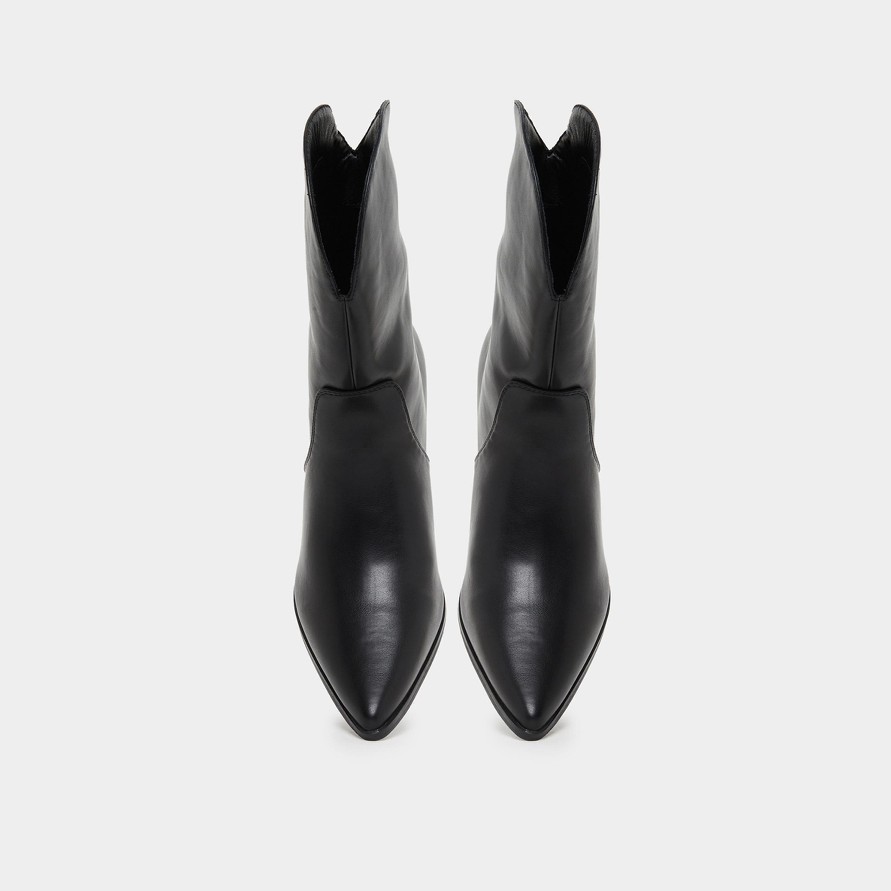 ستايلي - حذاء بطول الكاحل تصميم غربي أسود-women-shoes-boots-image-3