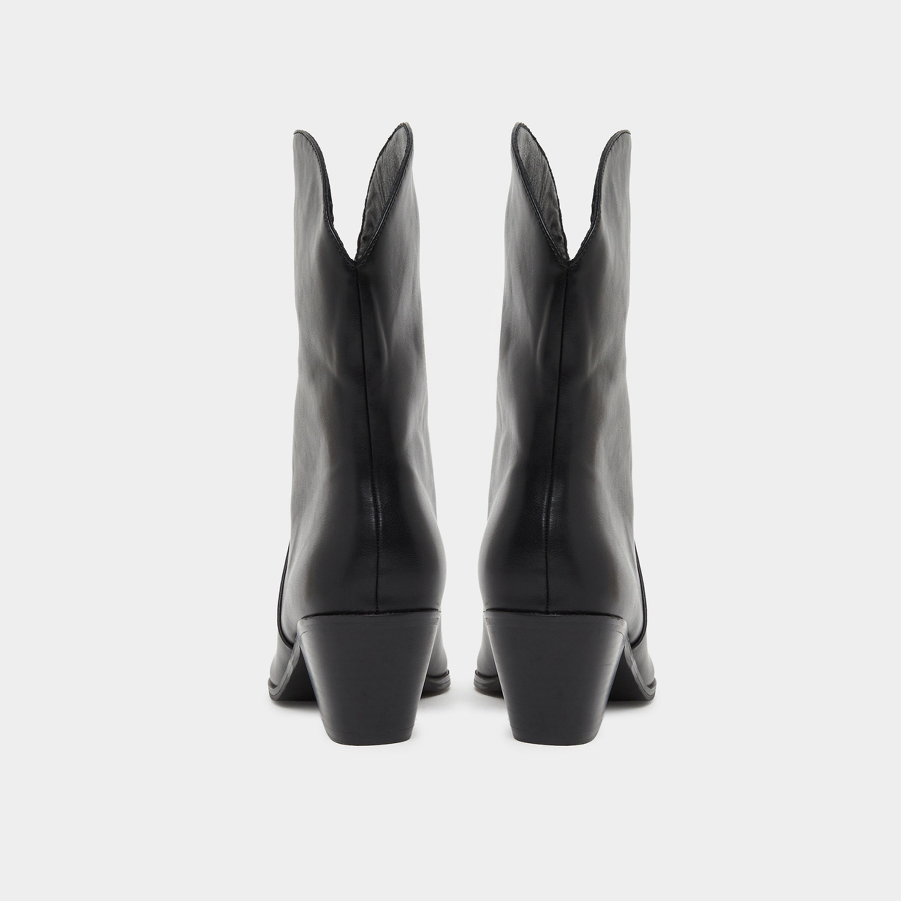 Styli Black Western Ankle Boots-women-shoes-boots-image-5