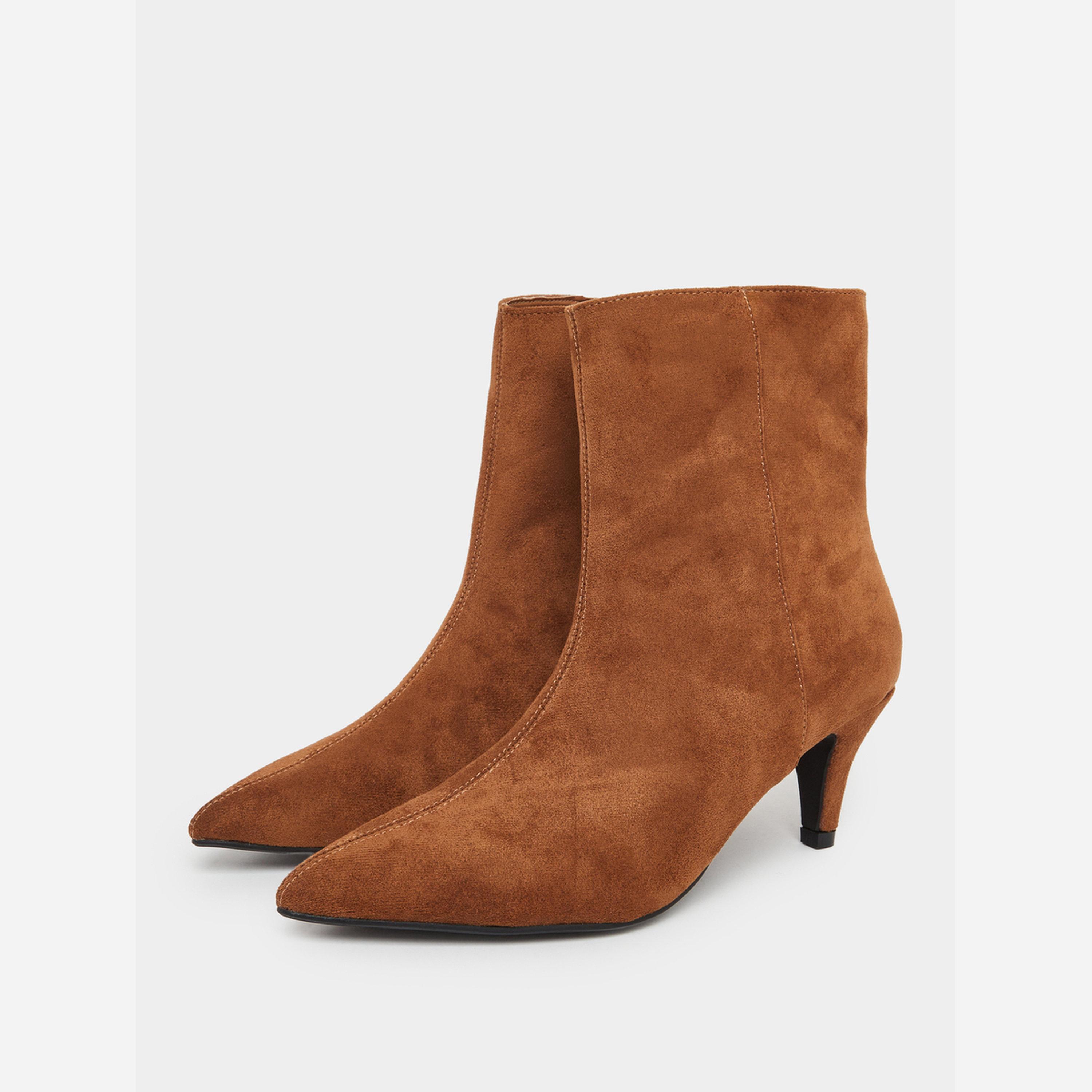 ستايلي - حذاء نسائي لون بني من جلد الغزال تصل إلى الكاحل-women-shoes-boots-image-1