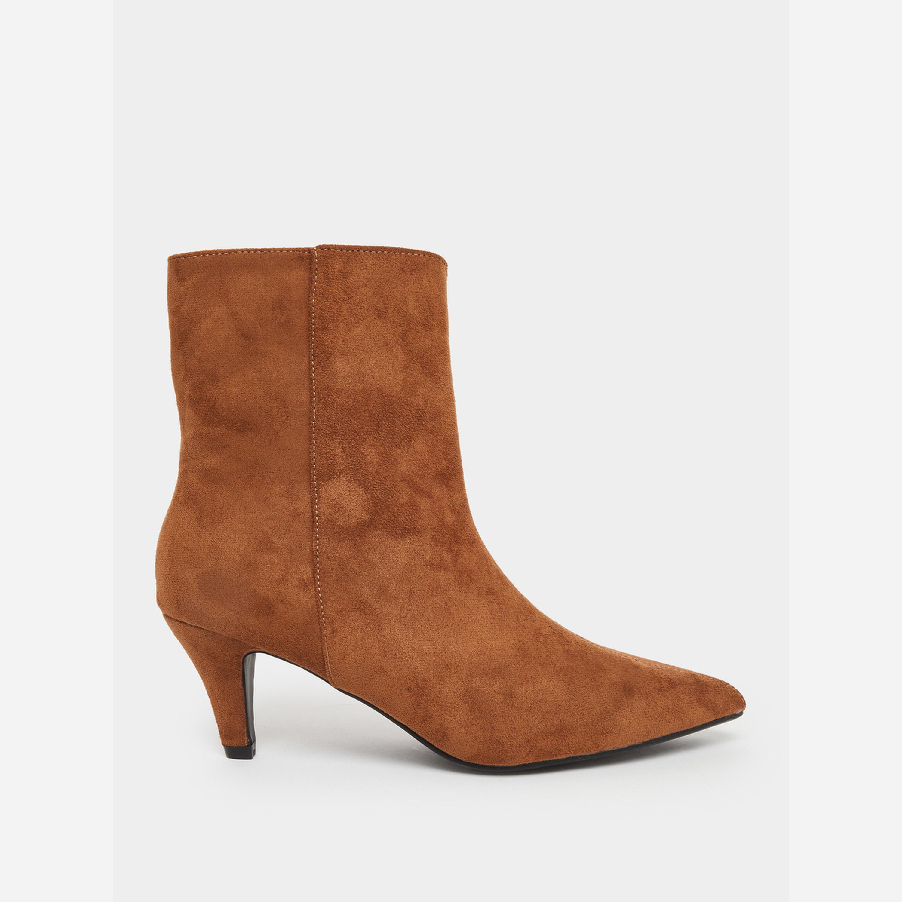 Styli Women Brown Suede Ankle Boots-women-shoes-boots-image-3