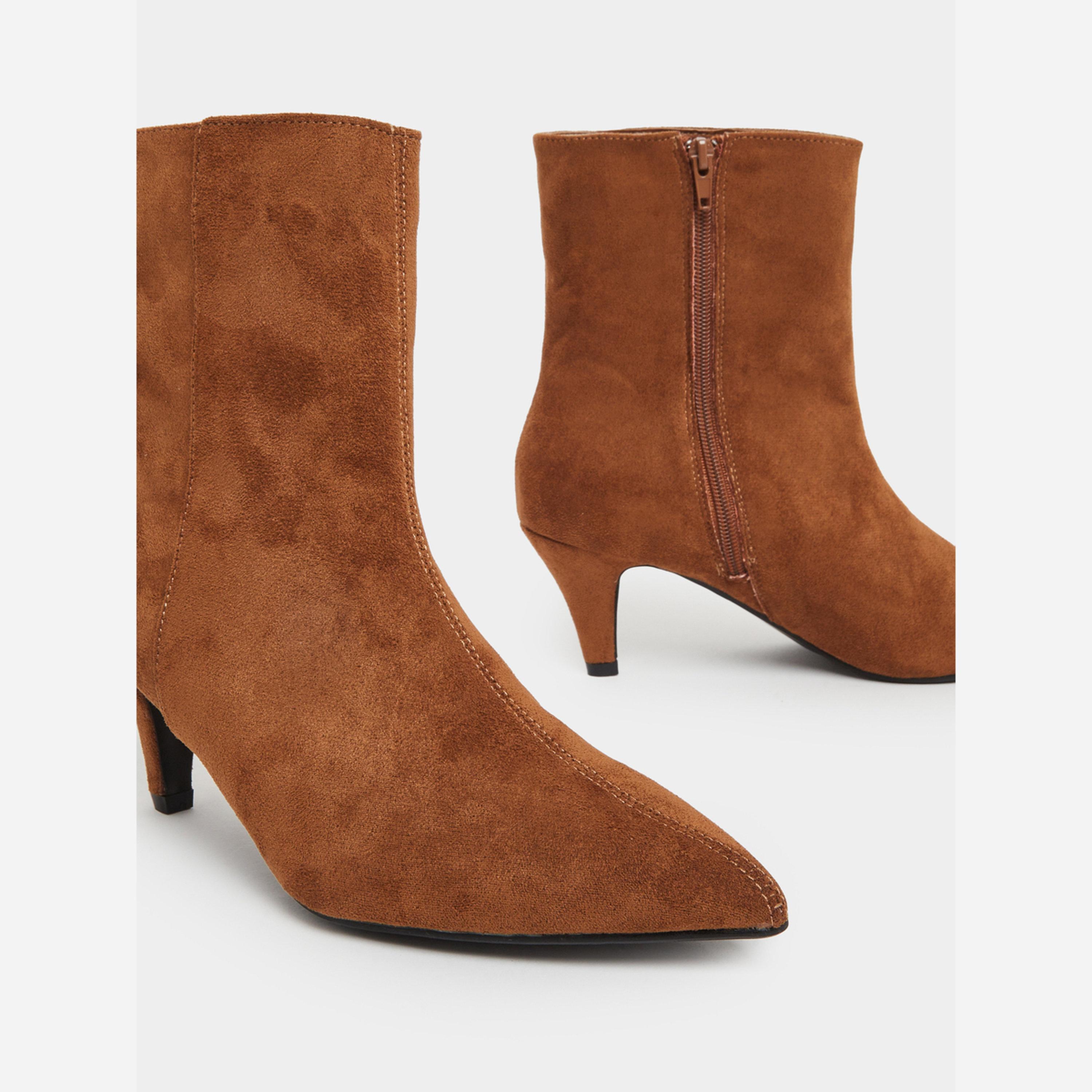 ستايلي - حذاء نسائي لون بني من جلد الغزال تصل إلى الكاحل-women-shoes-boots-image-5