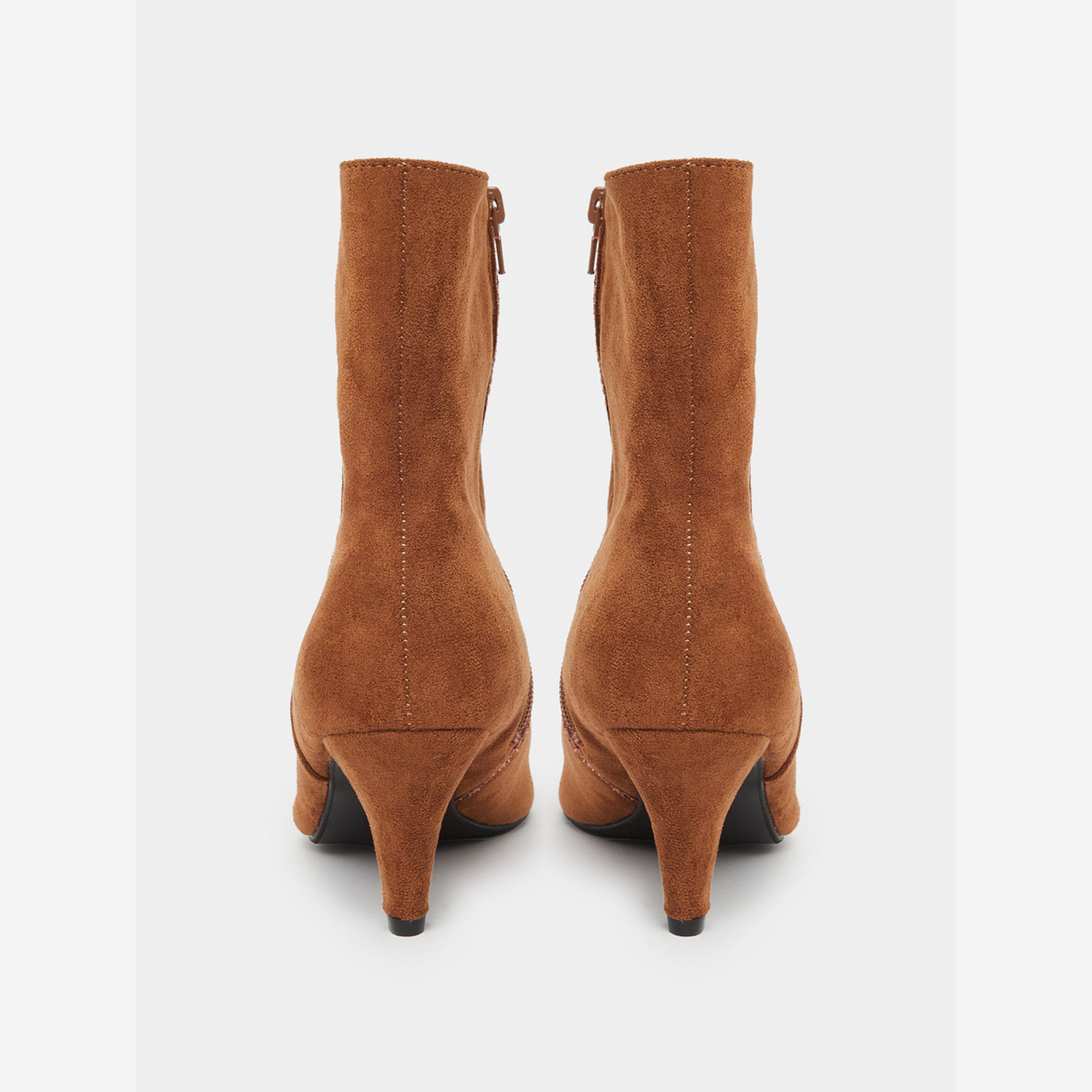 Styli Women Brown Suede Ankle Boots-women-shoes-boots-image-6