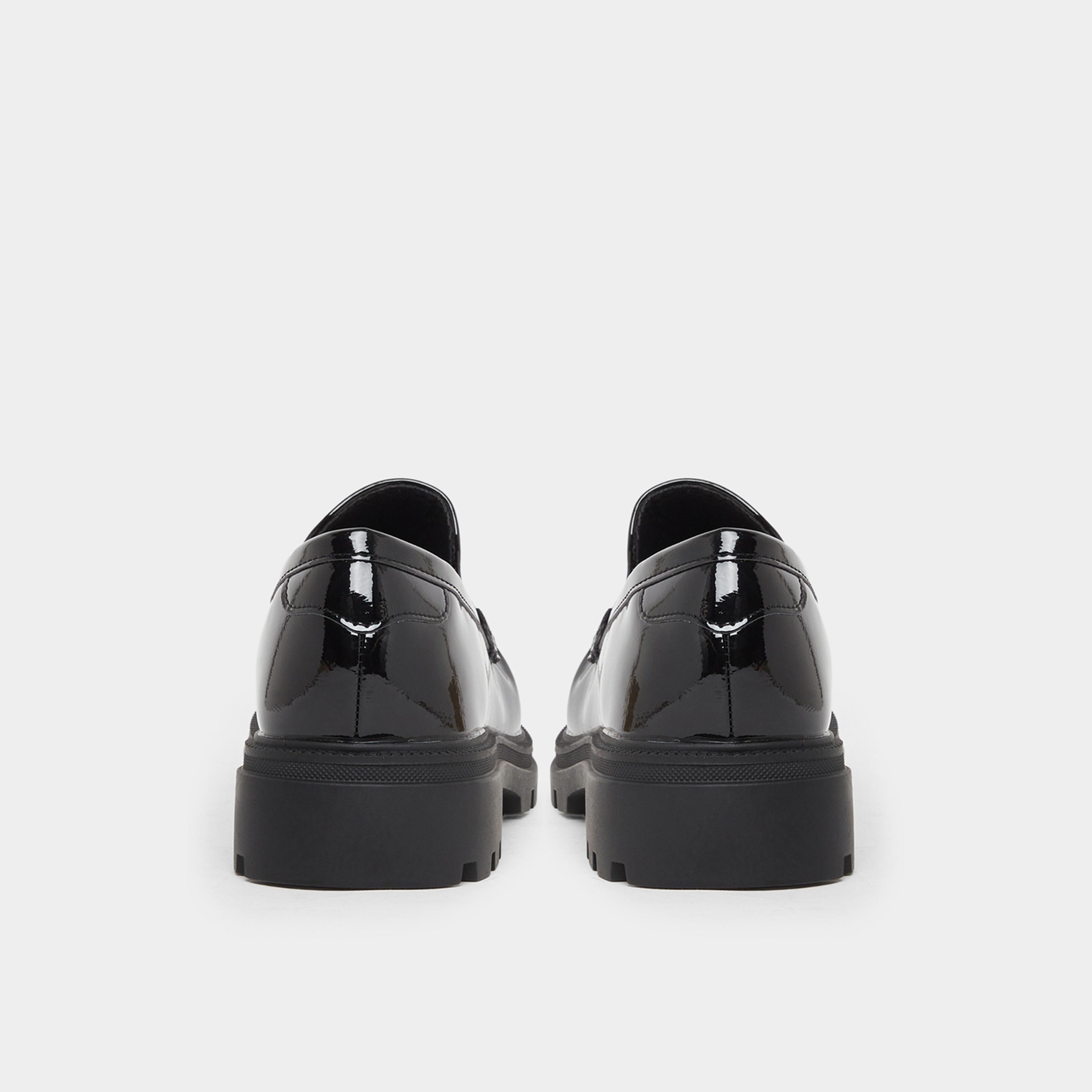 Styli Womens Black Patent Leather Loafers-women-shoes-flats-loafers-image-5