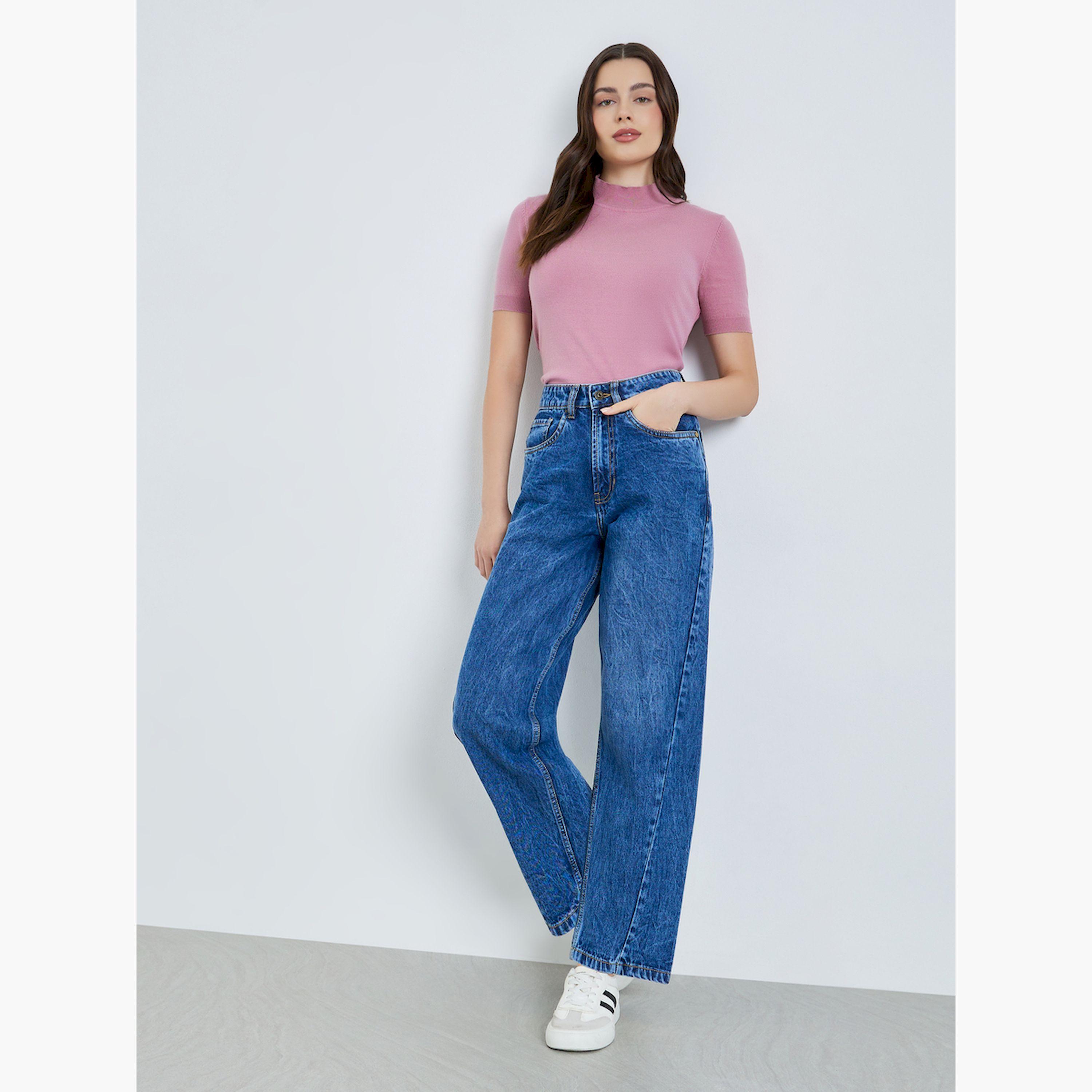 جينز باهت قصة بارل بخصر مرتفع-women-clothing-bottoms-jeans-image-2