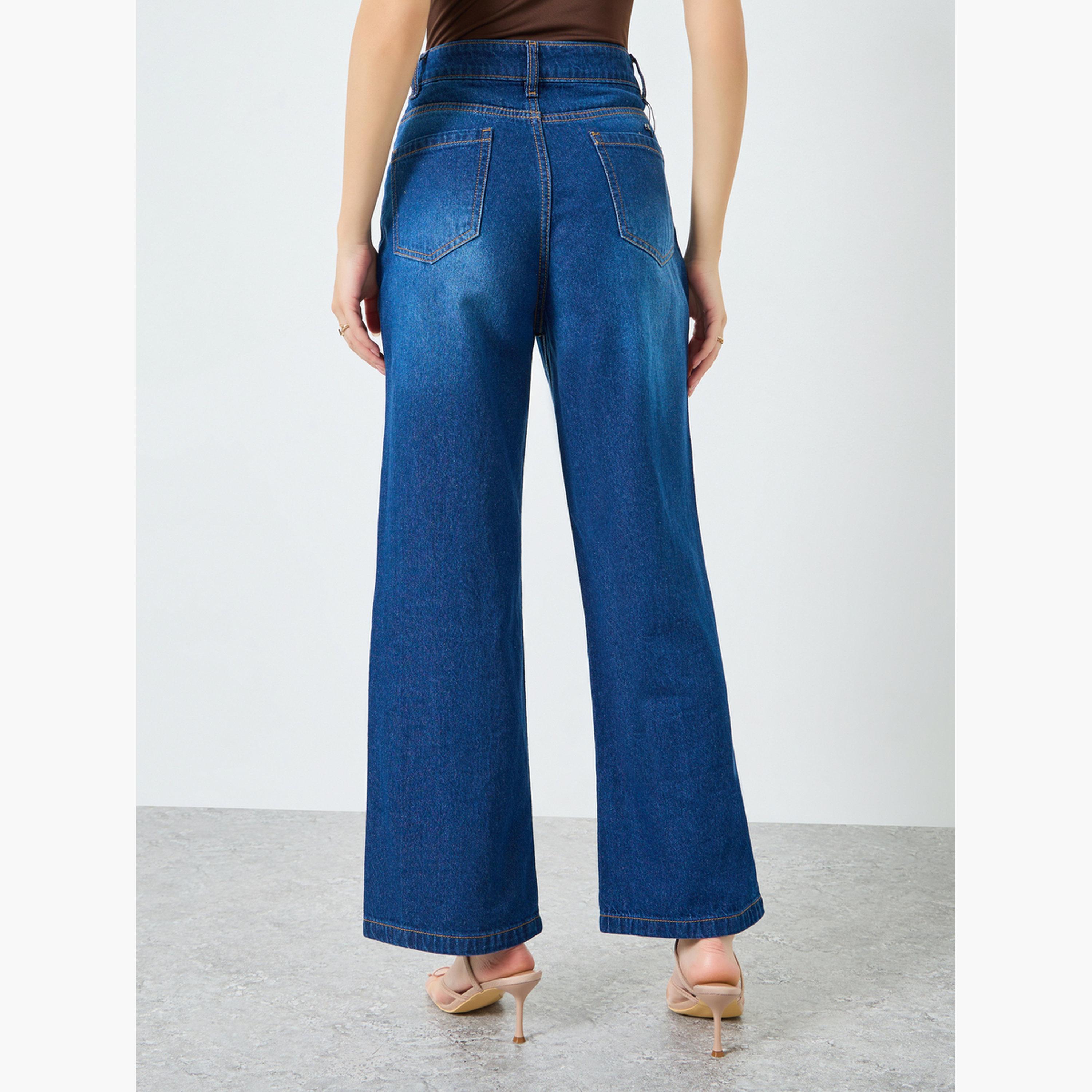 بنطال جينز بخصر مرتفع وساق واسعة أزرق-women-clothing-bottoms-jeans-image-3