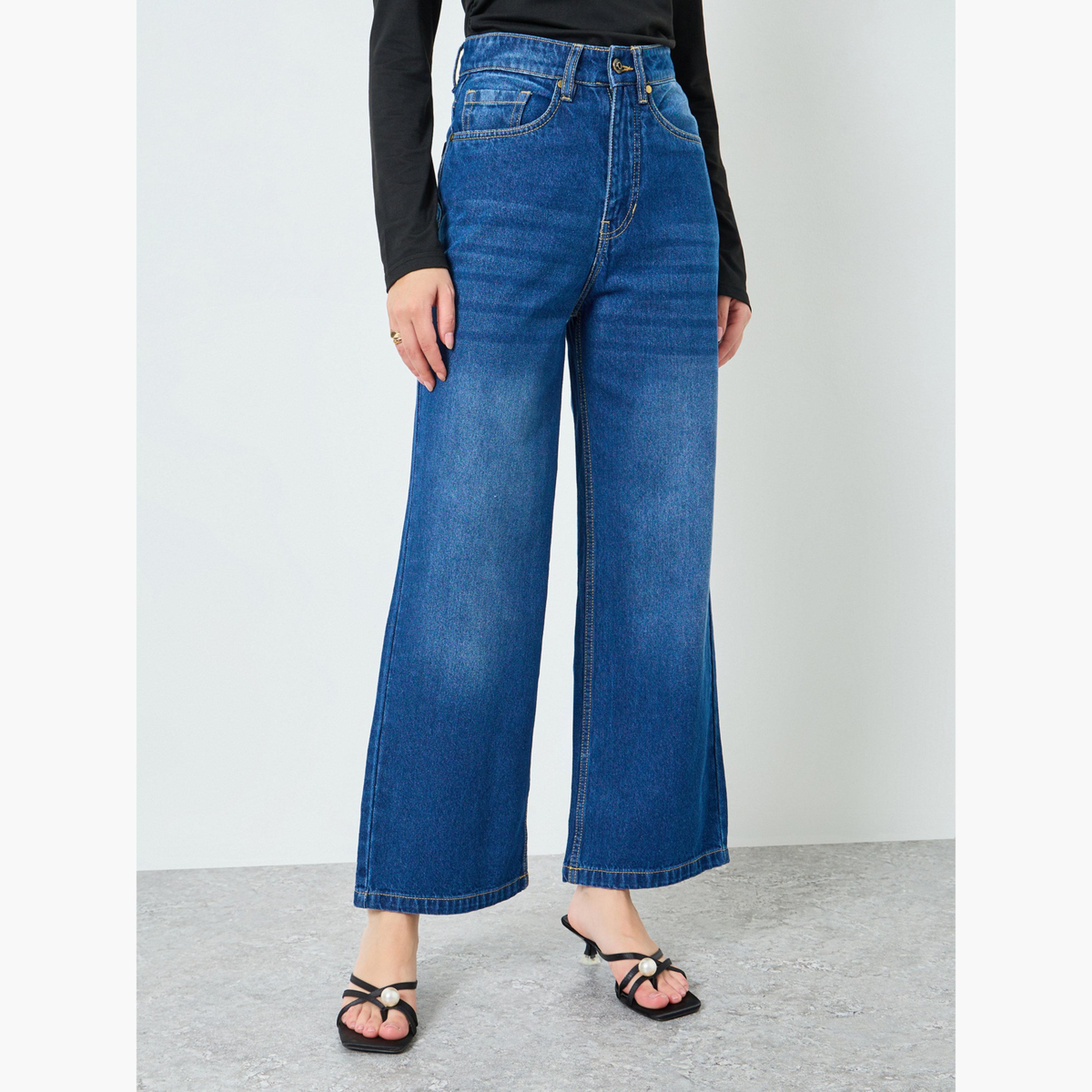 بنطال جينز بخصر مرتفع وساق واسعة أزرق-women-clothing-bottoms-jeans-image-1