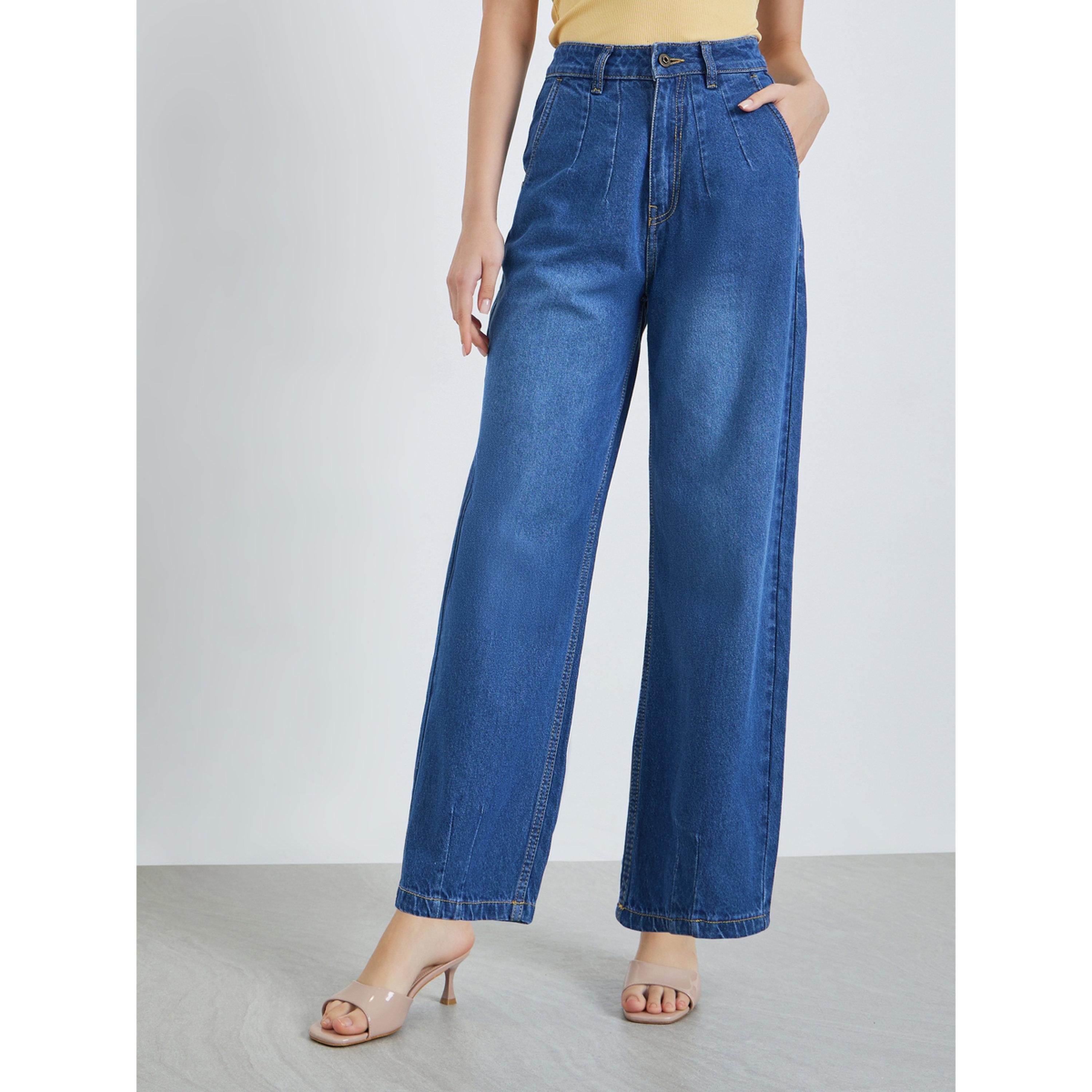 Styli Women Barrel Fit Jeans with Dart Detail-women-clothing-bottoms-jeans-image-1