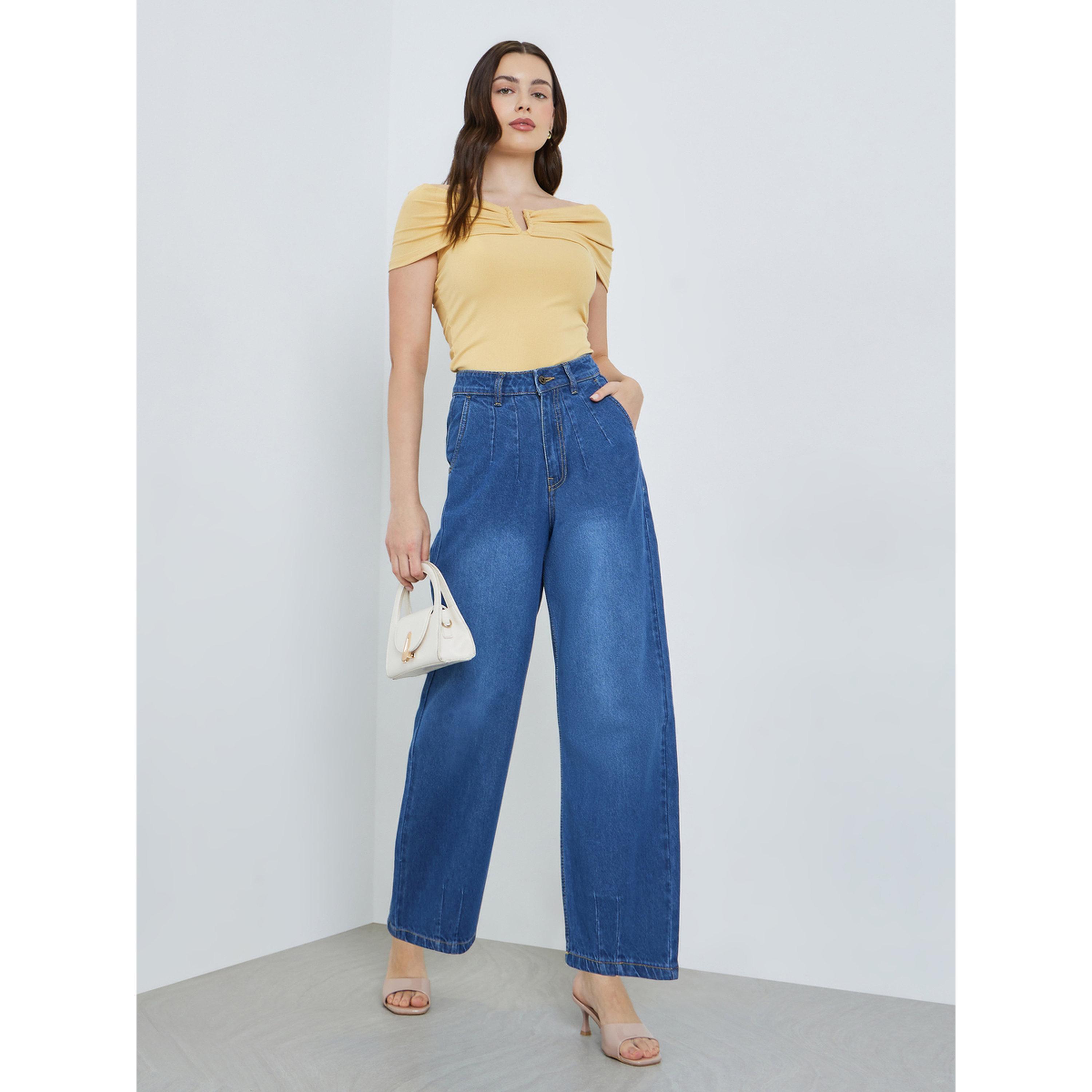 Styli Women Barrel Fit Jeans with Dart Detail-women-clothing-bottoms-jeans-image-2