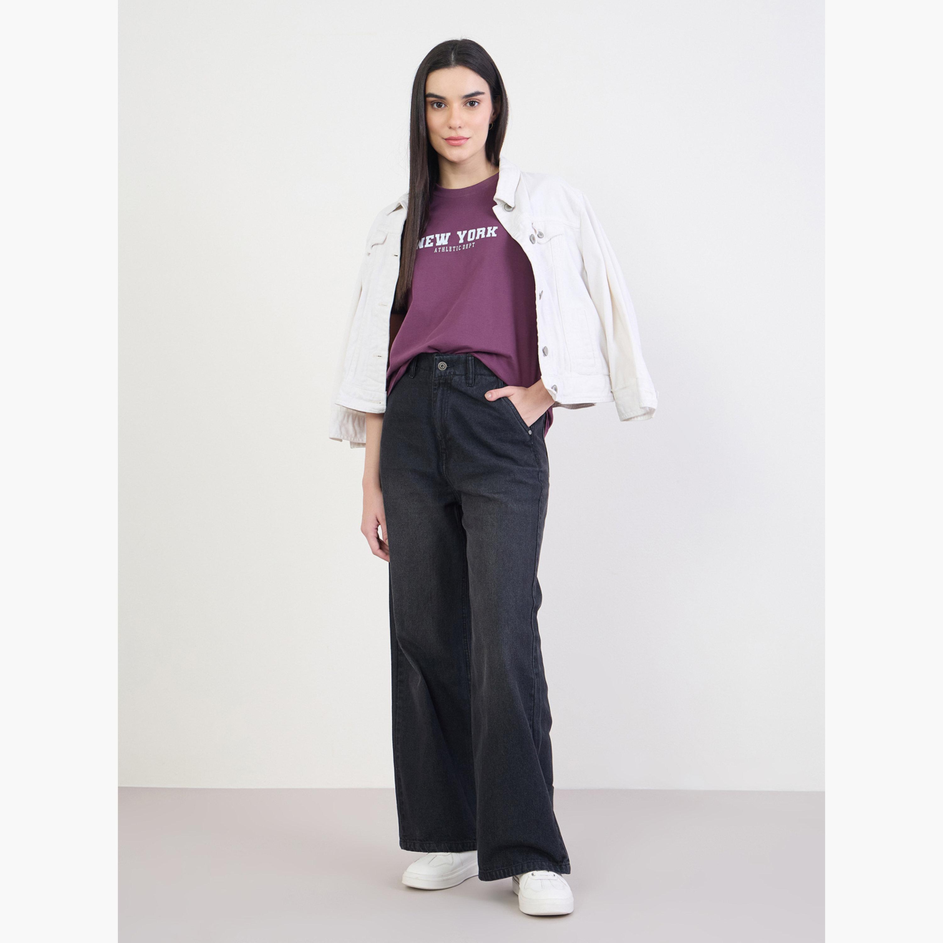 جينز بخصر عالي وأرجل واسعة-women-clothing-bottoms-jeans-image-2