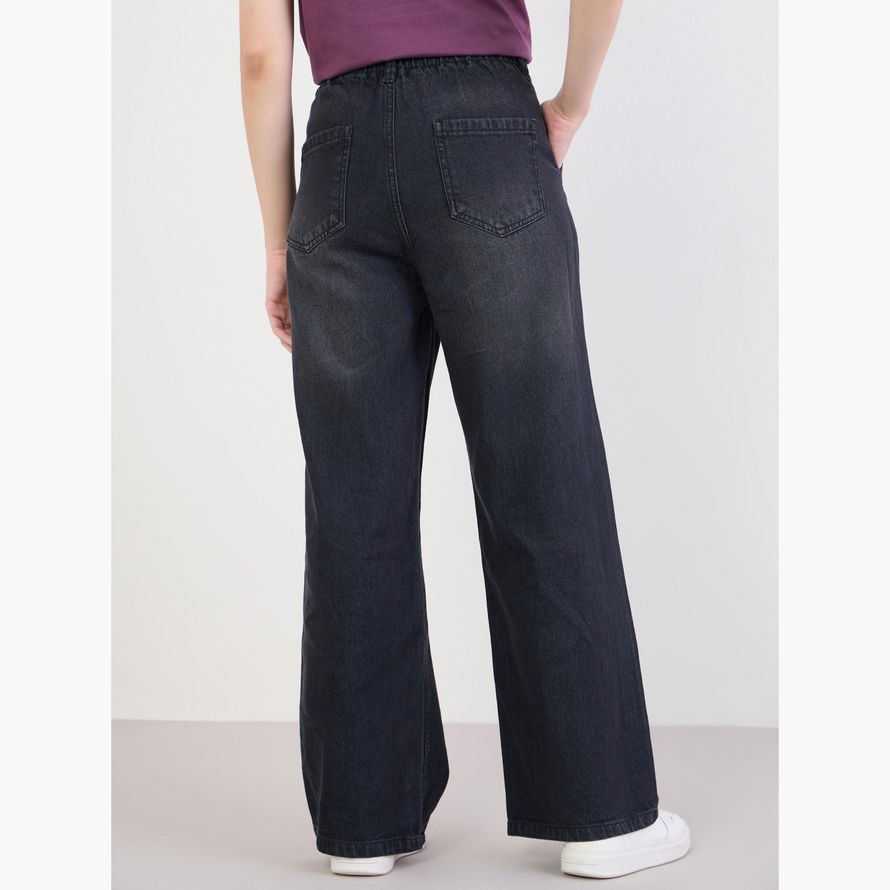 جينز بخصر عالي وأرجل واسعة-women-clothing-bottoms-jeans-image-4