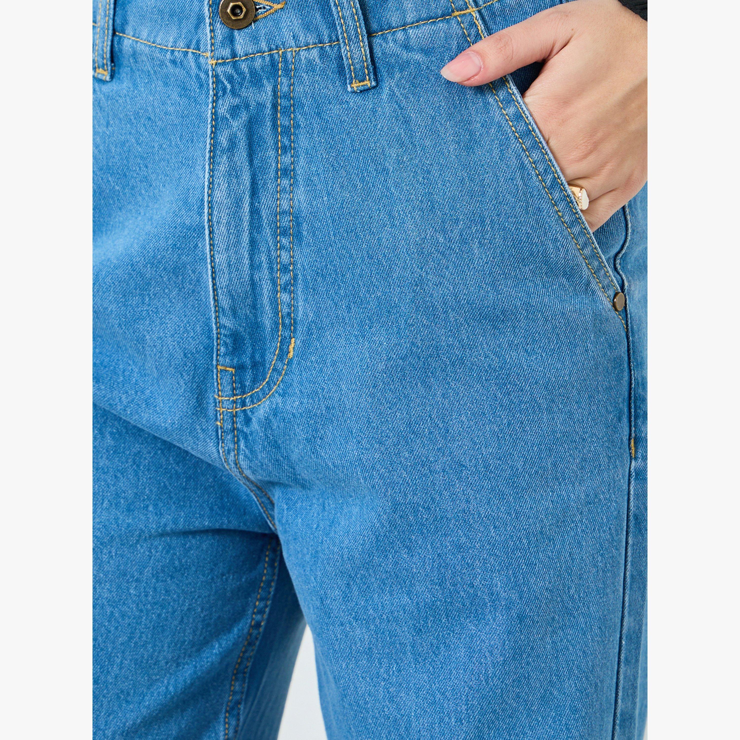 جينز بخصر مرتفع وأرجل واسعة-women-clothing-bottoms-jeans-image-3