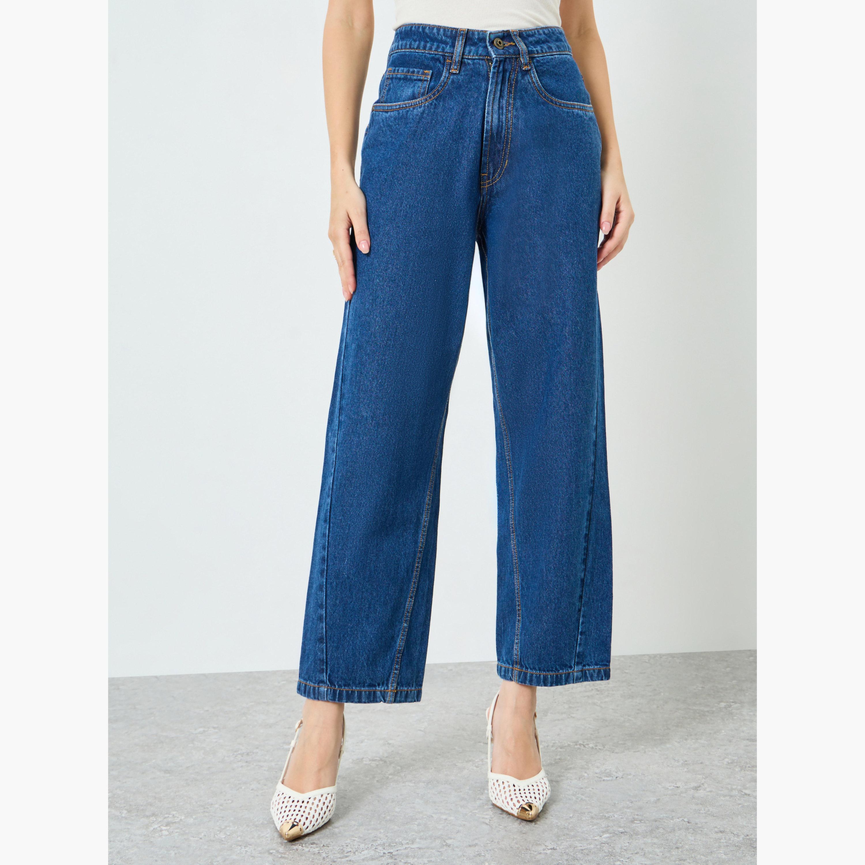 جينز مريح بخصر عالي-women-clothing-bottoms-jeans-image-1