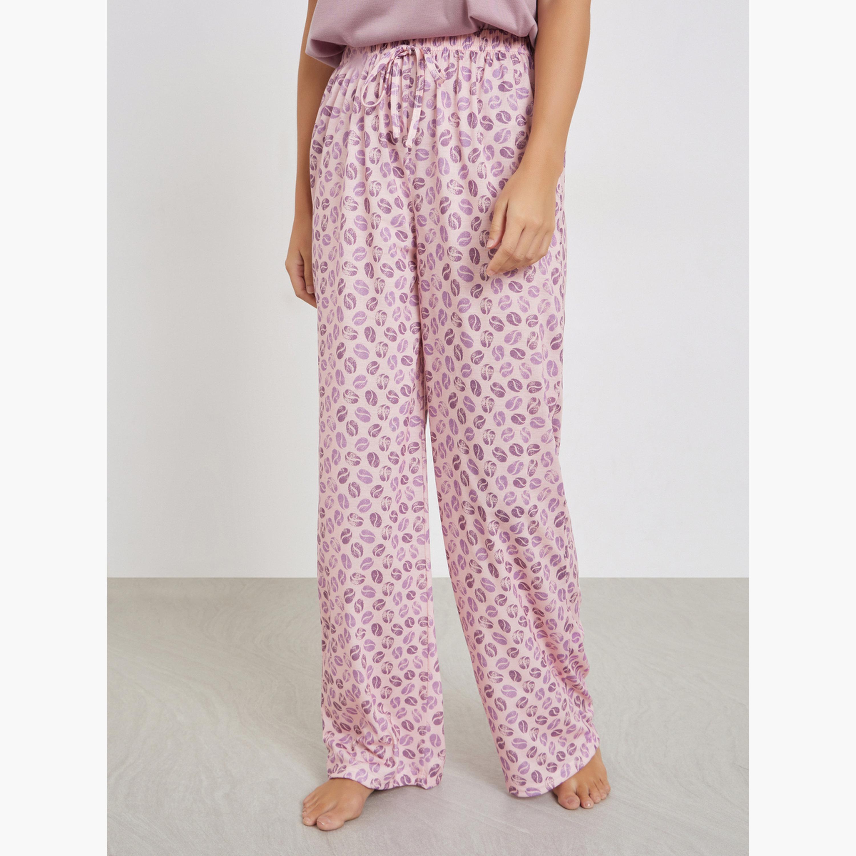 ستايلي - بيجاما بطبعة شعار الإسبريسو-women-clothing-nightwear-pyjamas-longsets-image-5