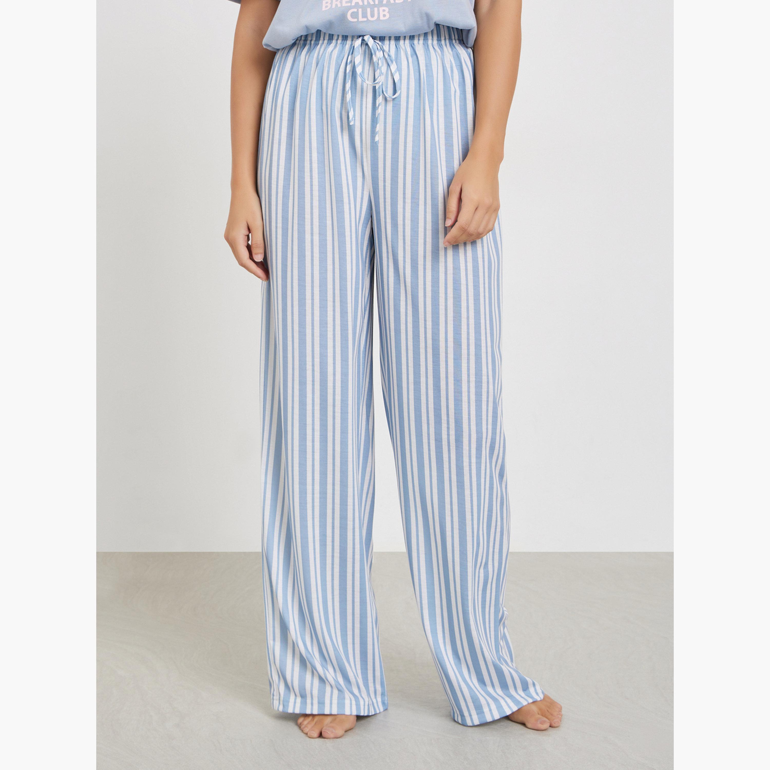 Styli Graphic Print Dropped Shoulder T-Shirt and Pyjama Set-women-clothing-nightwear-pyjamas-longsets-image-4