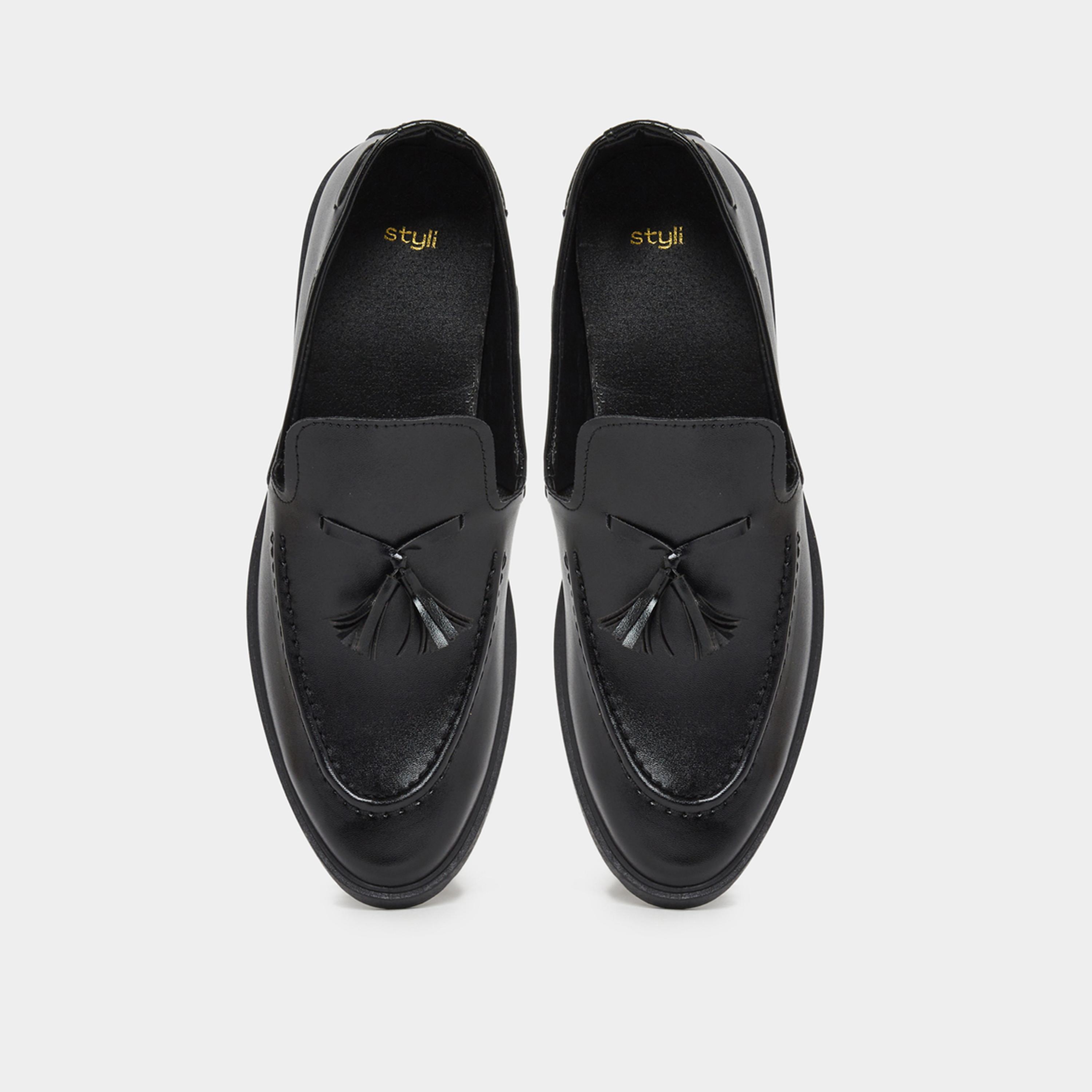 Styli Men Classic Faux Leather Tassel Loafers-men-shoes-formalshoes-image-5