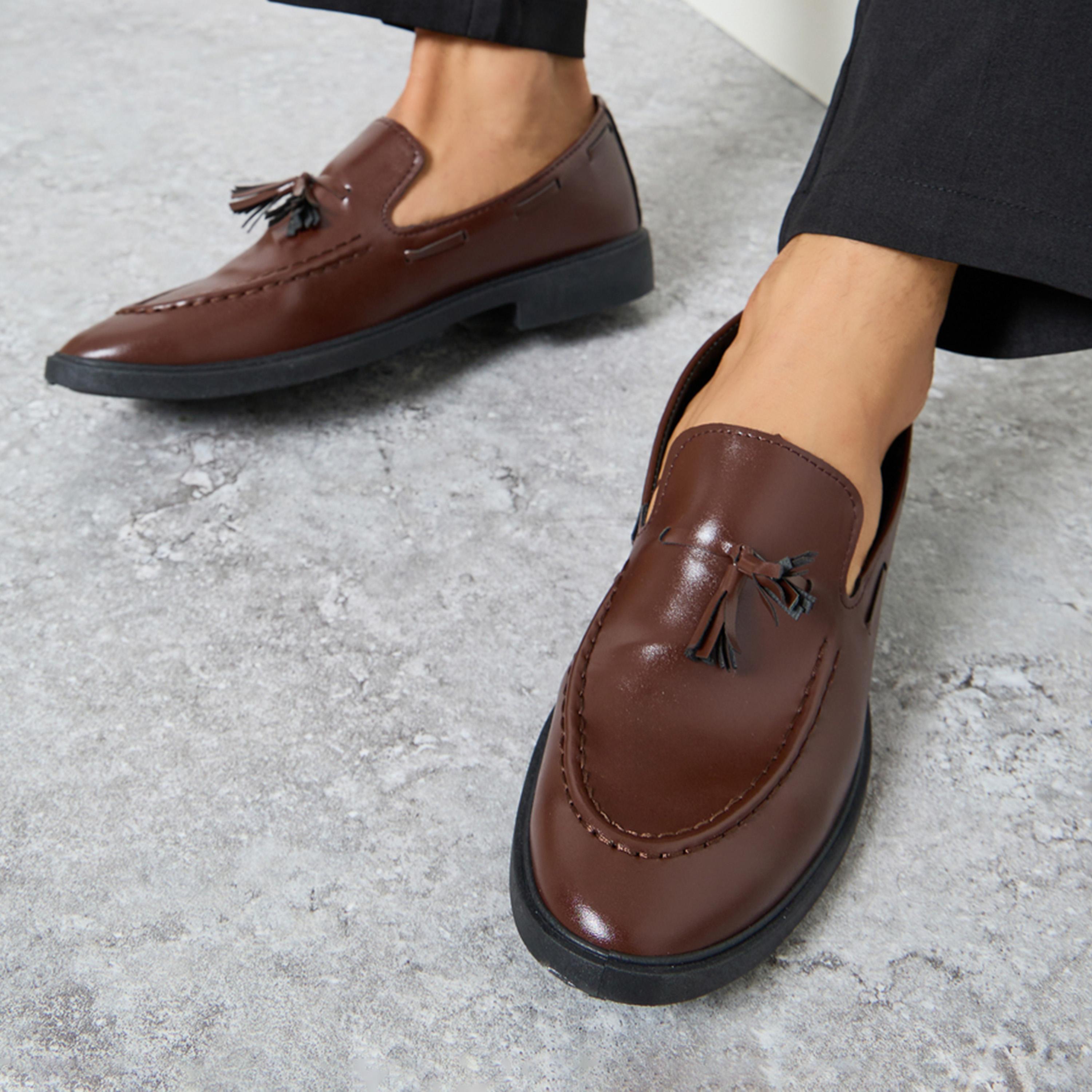 ستايلي - حذاء كلاسيكي من الجلد الصناعي بشراشيب للرجال-men-shoes-formalshoes-image-2