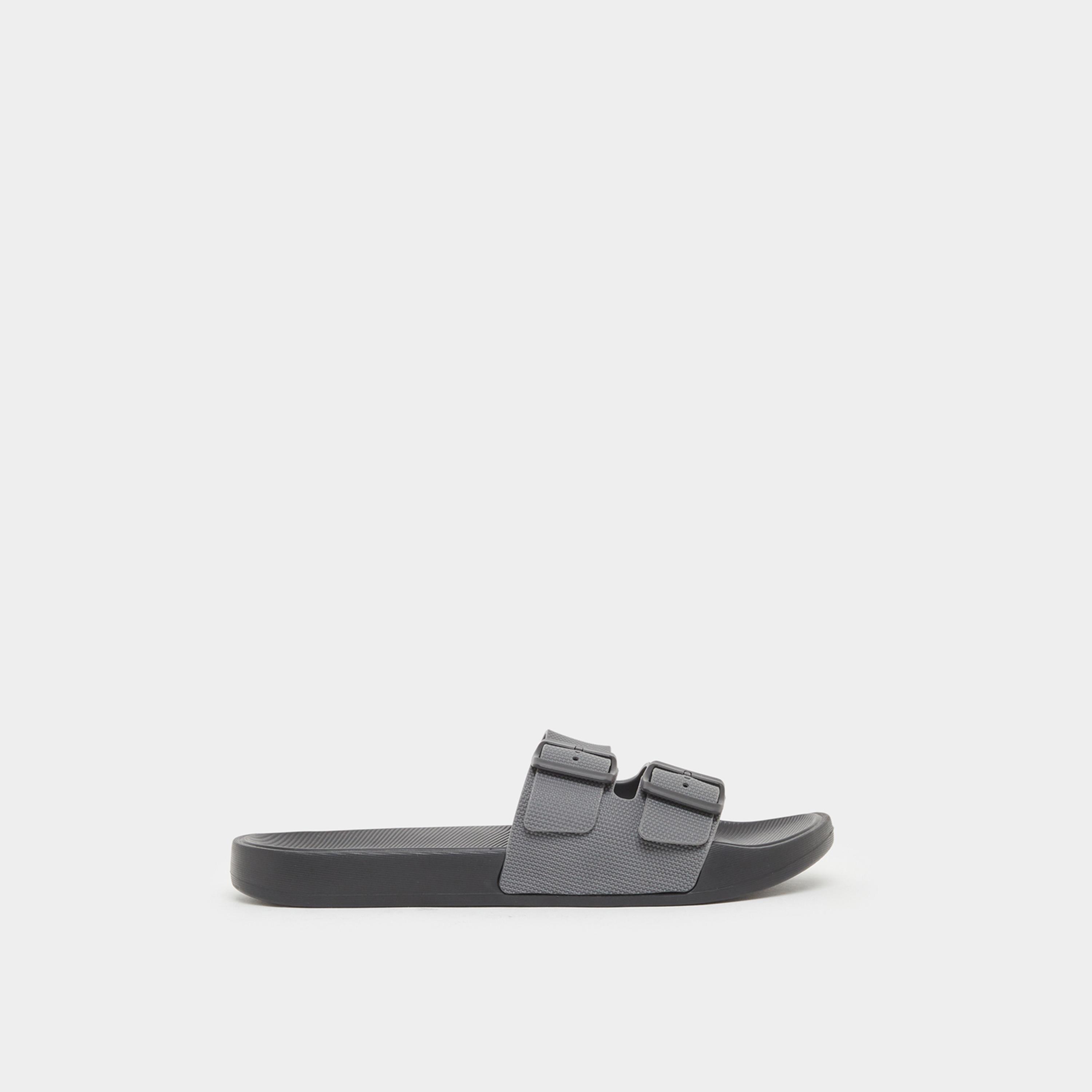 Styli Men Grey Buckle Detail Slides-men-shoes-flipflopsandslides-image-2
