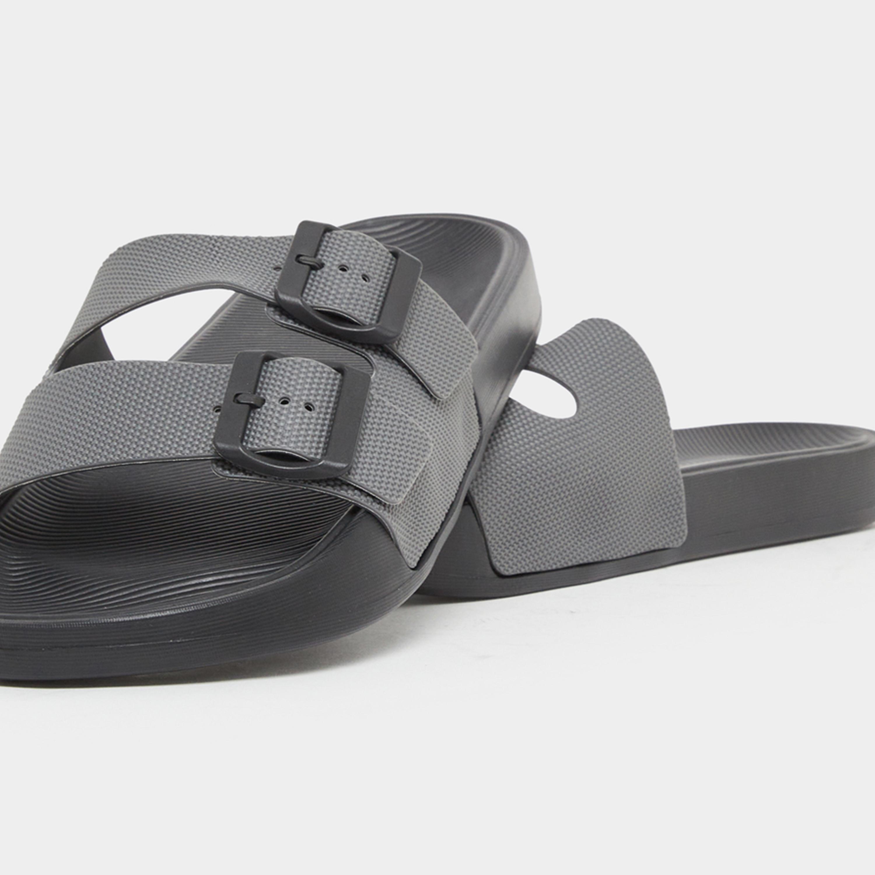 Styli Men Grey Buckle Detail Slides-men-shoes-flipflopsandslides-image-3