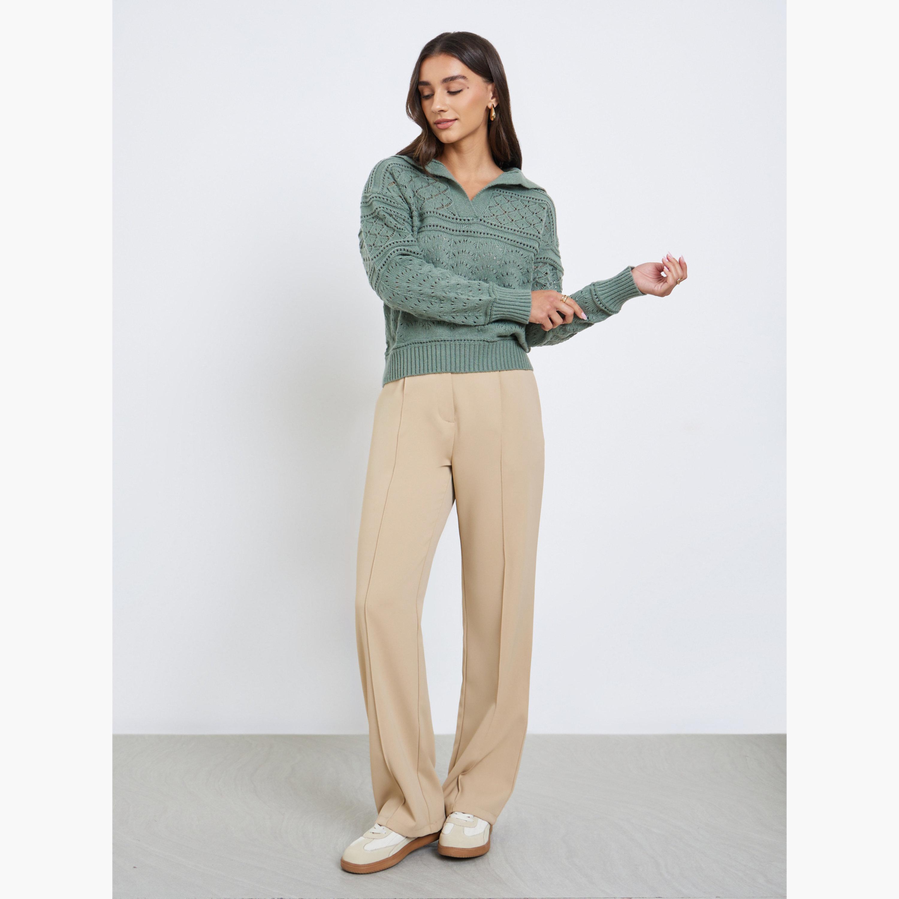 ستايلي - بلوزة خضراء بأكمام طويلة-women-clothing-shirtsandblouses-blouses-image-2