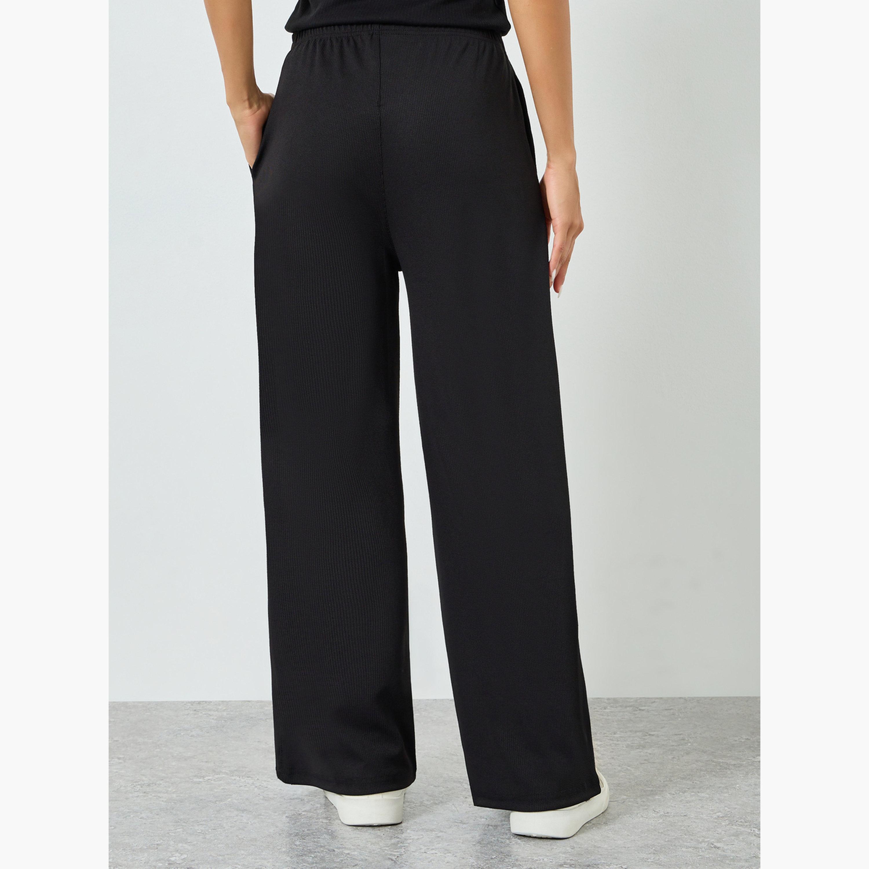 Styli Black Relaxed Fit Elastic Waist Joggers-women-clothing-bottoms-joggers-image-3
