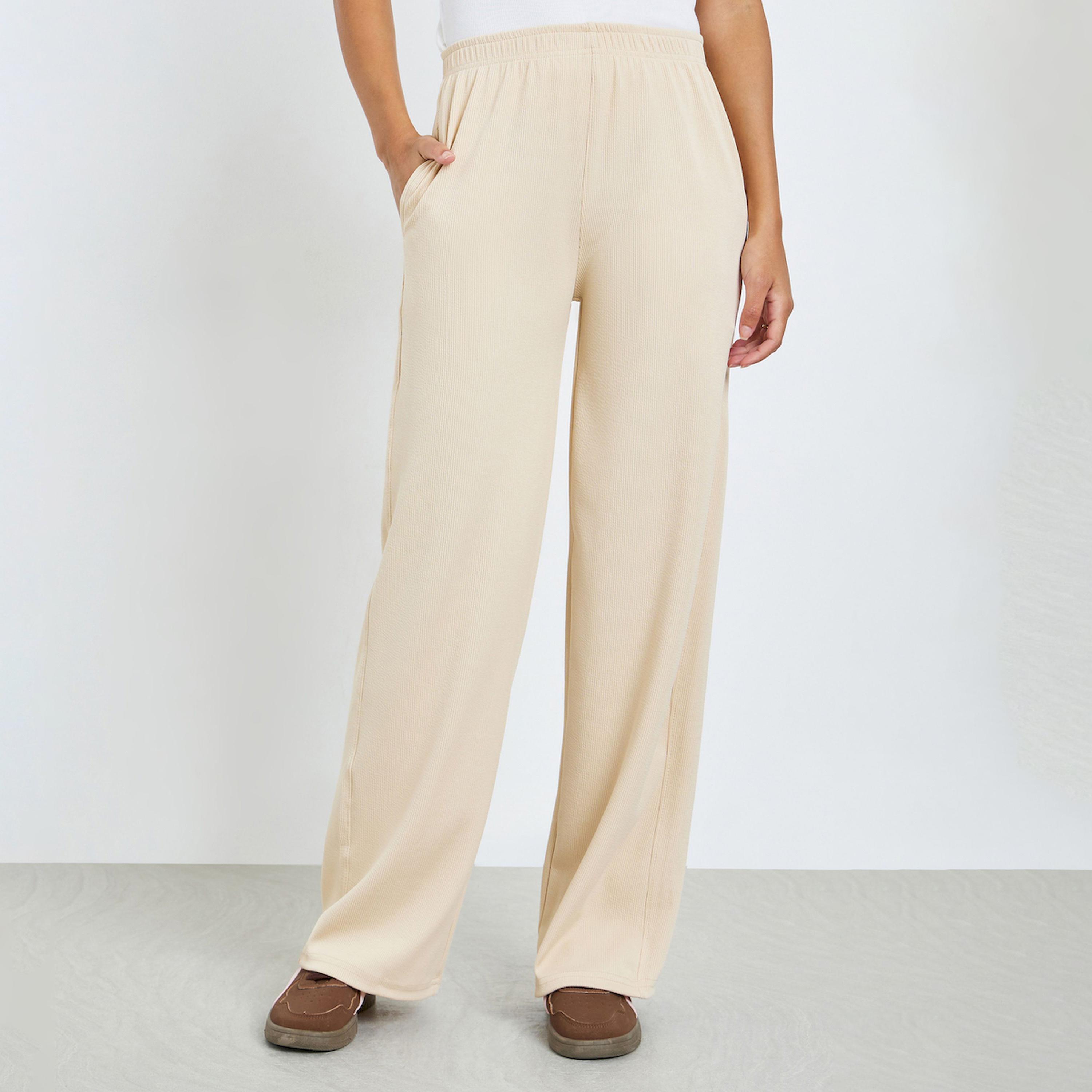 Styli Beige Relaxed Fit Joggers-women-clothing-bottoms-joggers-image-1