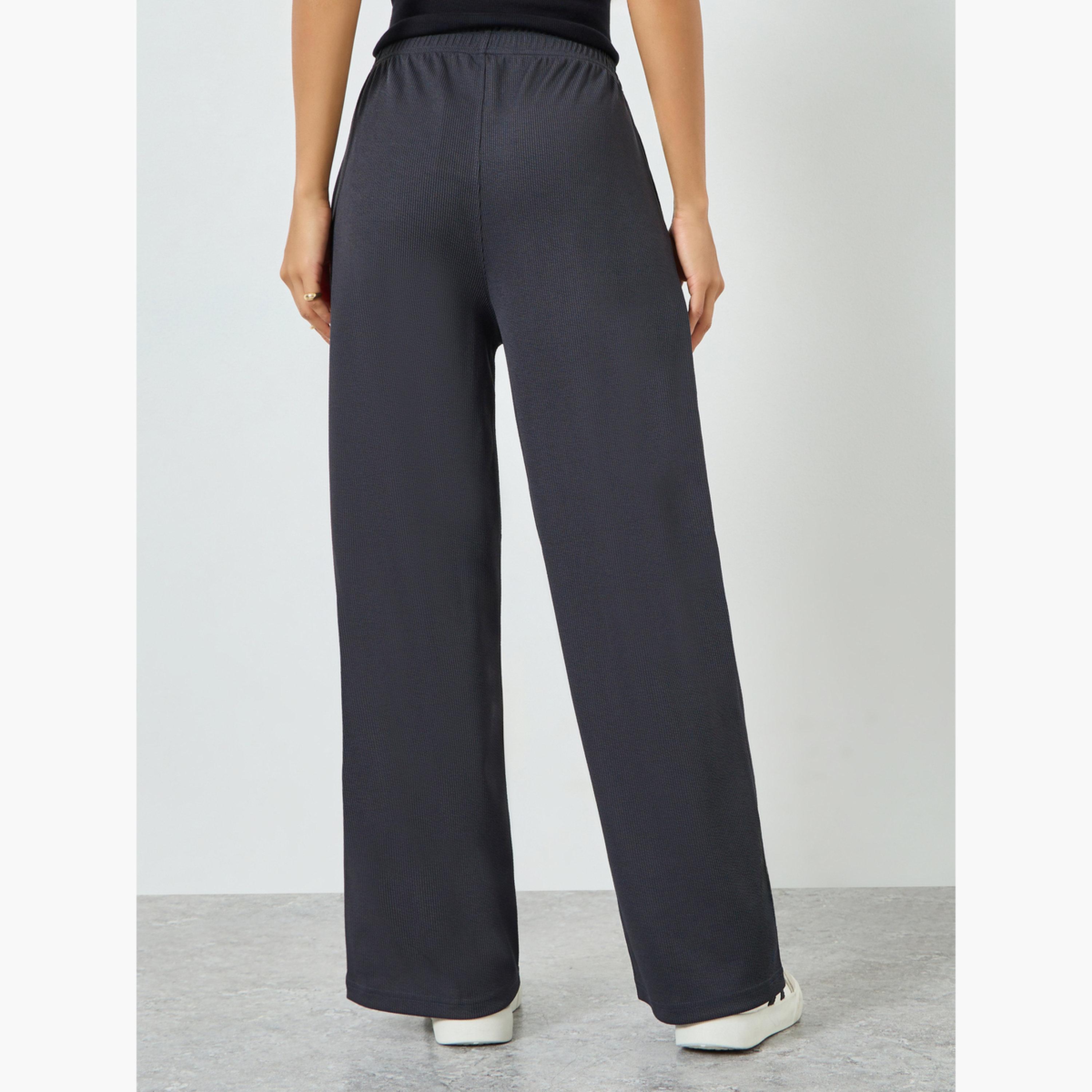 Styli Charcoal Wide Leg Joggers with Drawstring-women-clothing-bottoms-joggers-image-3