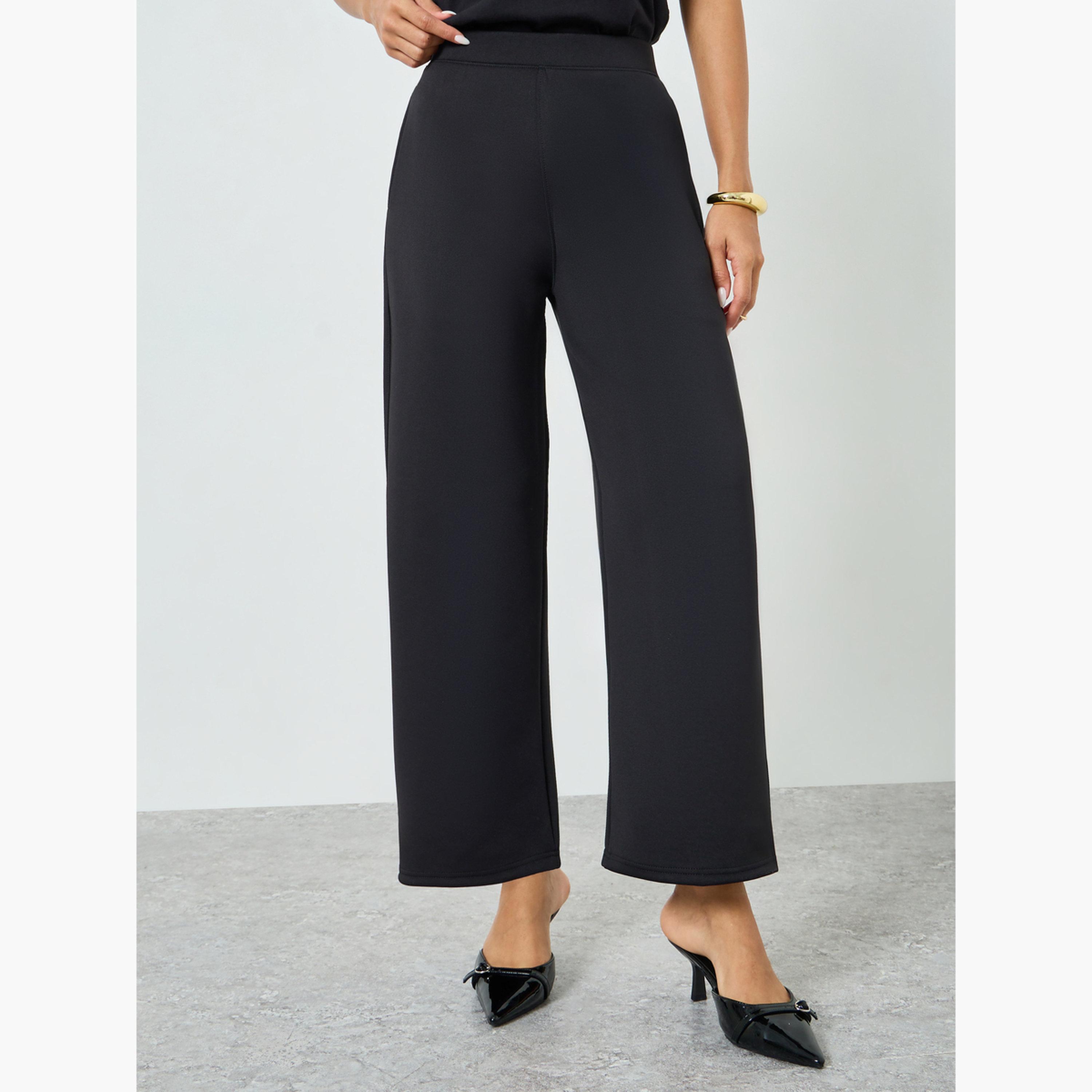 بنطال سكوبا بقصة أرجل مستقيمة-women-clothing-bottoms-trousers-image-1