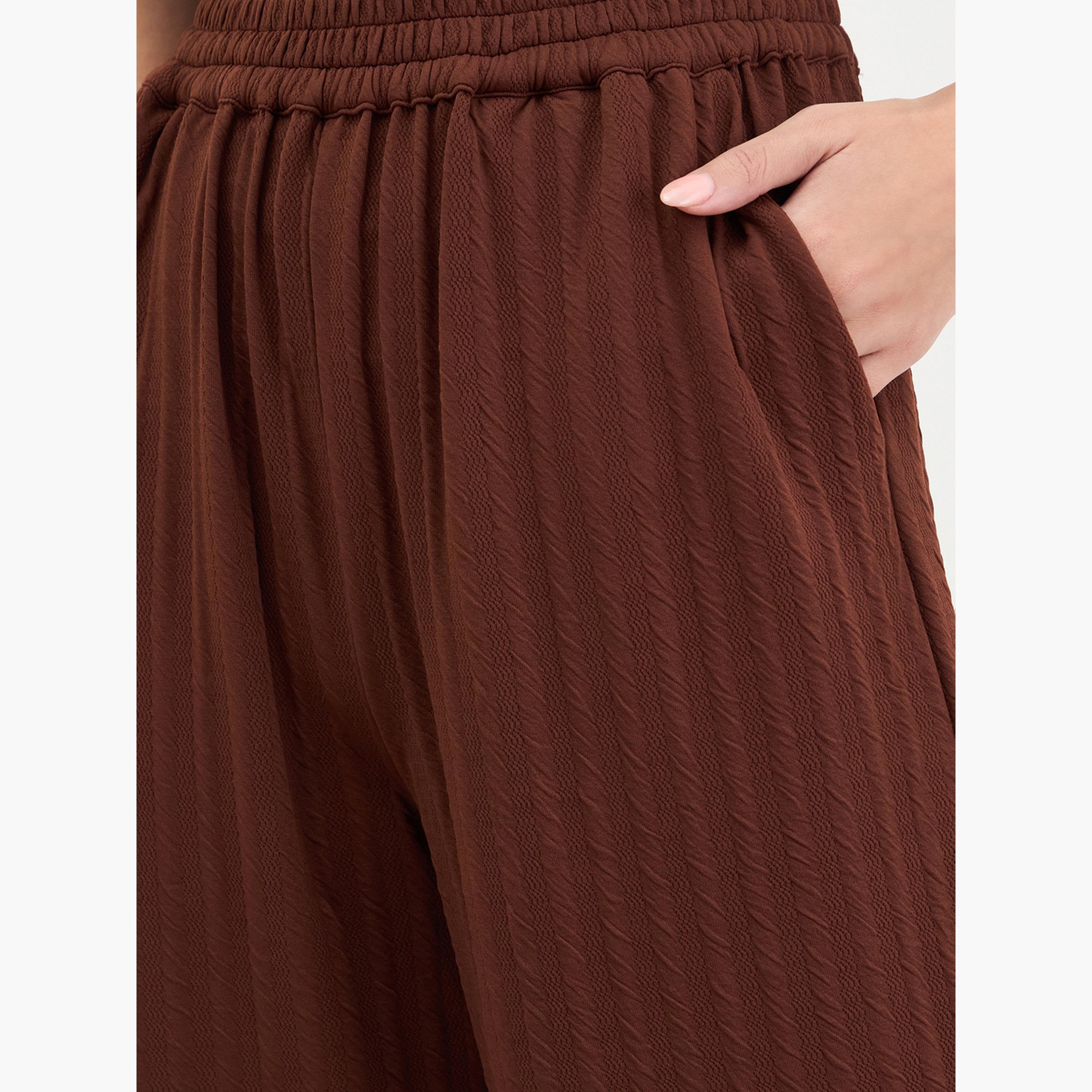 Styli Women Coffee Brown Wide Leg Trousers-women-clothing-bottoms-trousers-image-3